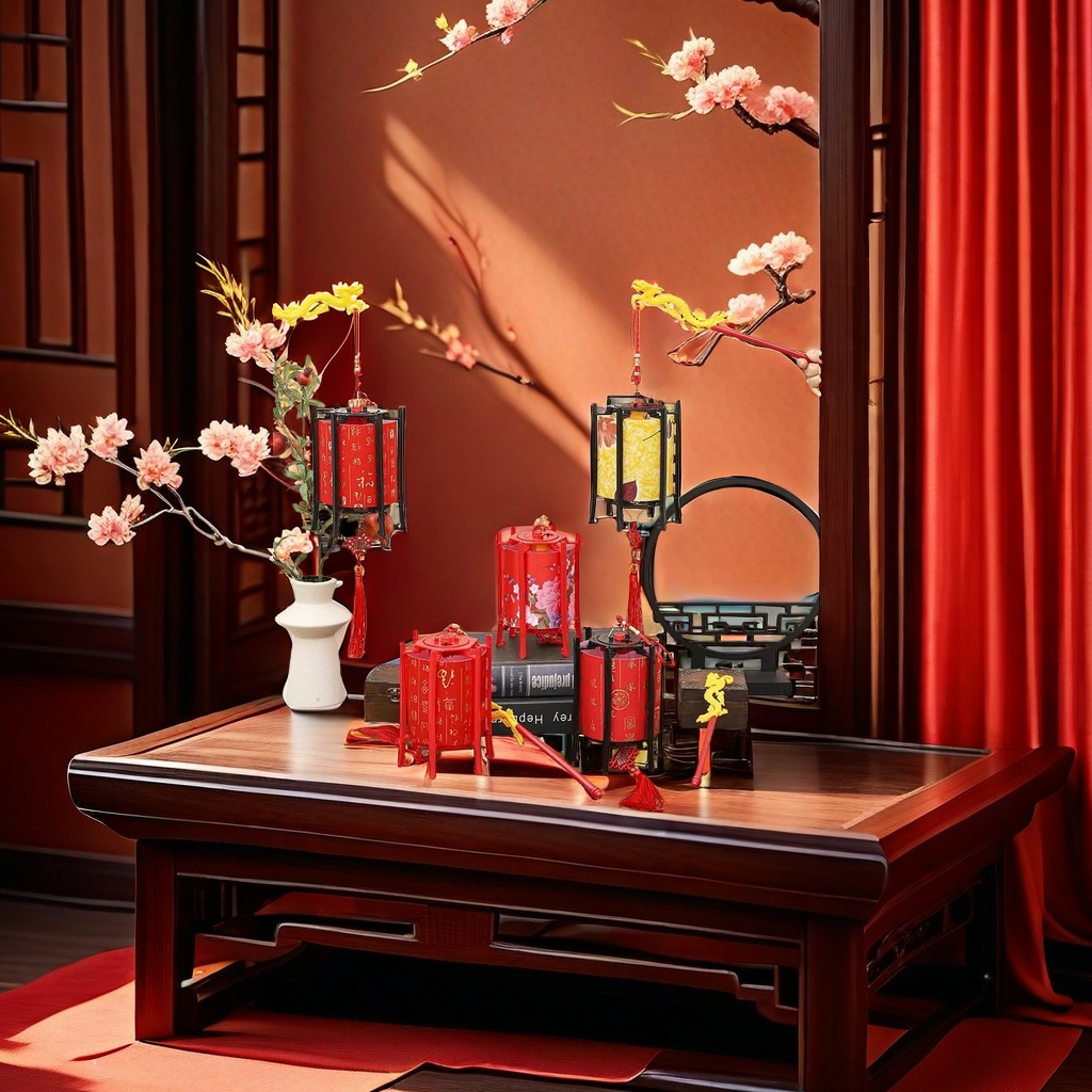 Red festive lanterns for traditional festivals, festive hanging decorations, and decorations for the living room and courtyard during the Spring Festival and Lantern Festival Specification image