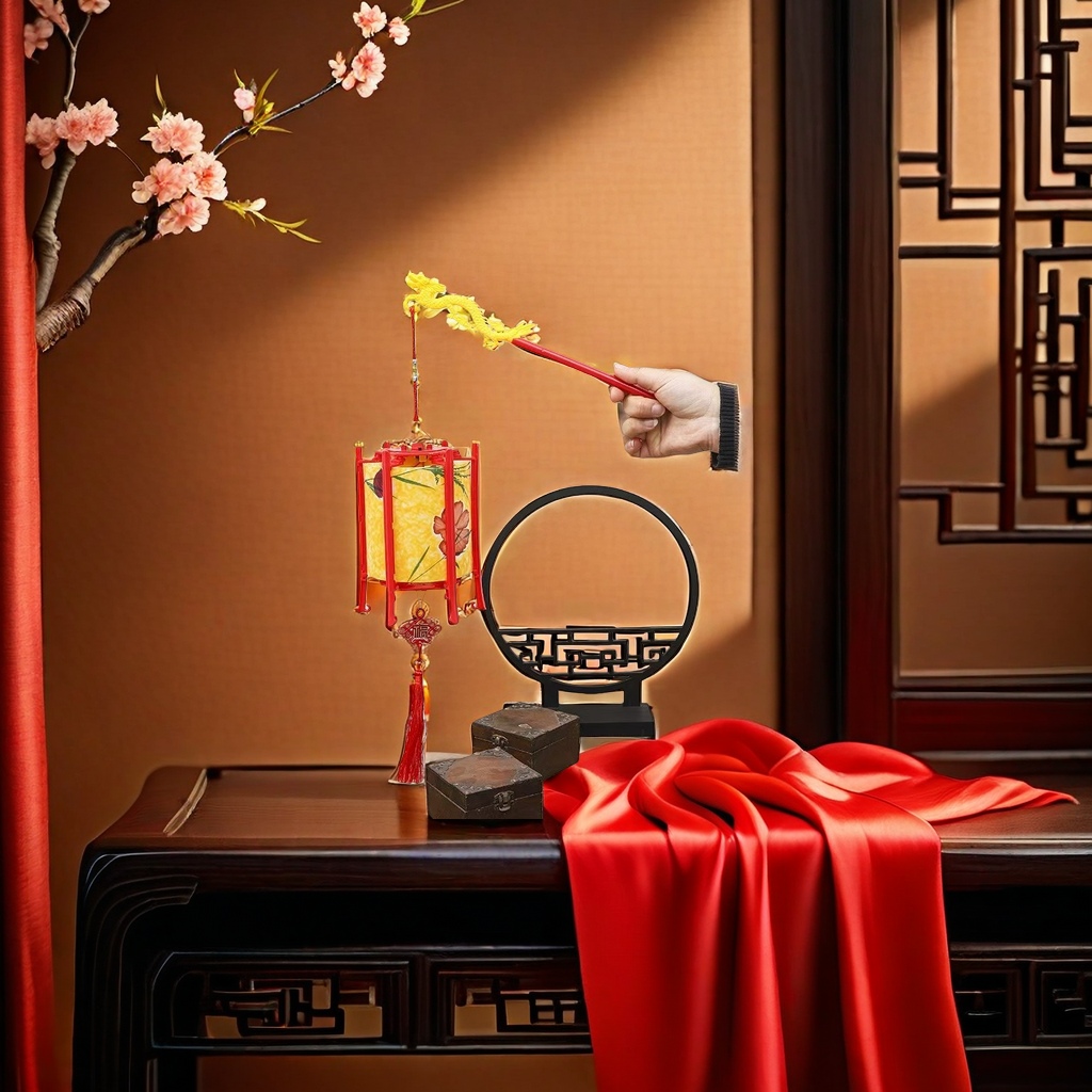 Traditional red and festive handmade paper art hanging decorations for the living room and courtyard, lanterns