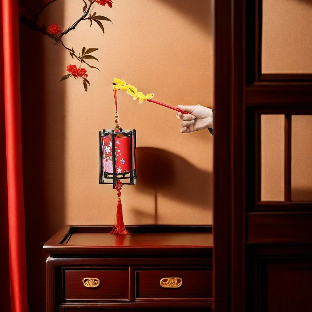 Linternas tradicionales linternas de papel rojas tejidas a mano decoraciones de vacaciones para el hogar festivo Application Scenario