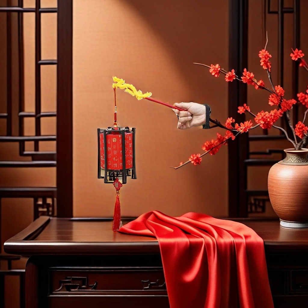 Red lanterns, traditional festive hanging decorations, are large paper lanterns used for indoor and outdoor decoration