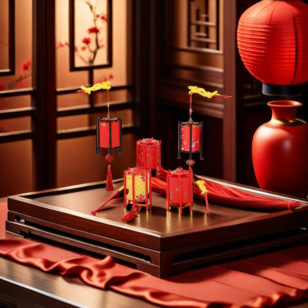 Traditional Chinese-style courtyard porch decorative lanterns with bamboo frames and silk surfaces Application Scenario