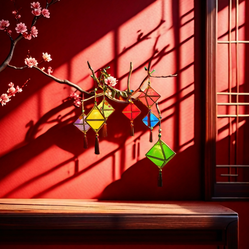 Colorful luminous lanterns, traditional festival decorative lanterns, home courtyard atmosphere lights Application Scenario