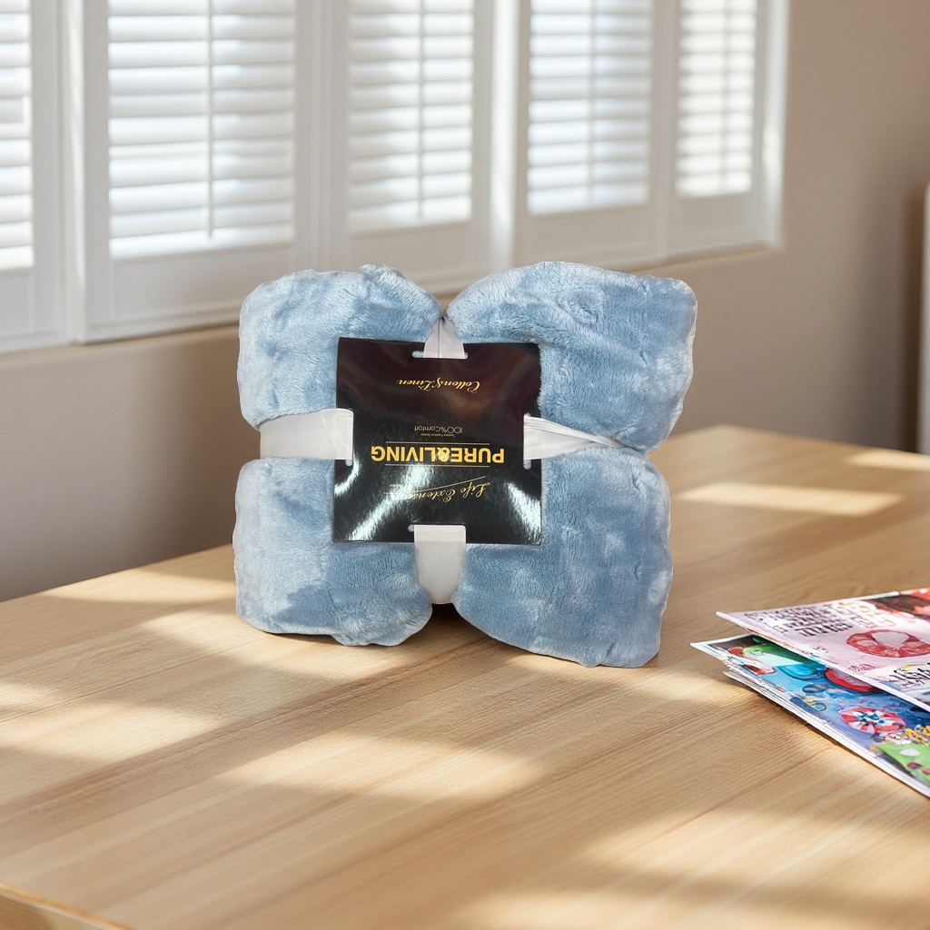 Soft blue blanket, thickened coral fleece winter quilt, air-conditioned, single and double dormitory, household