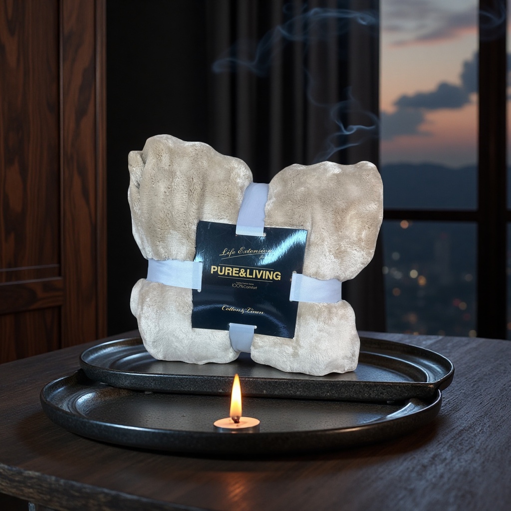 Soft plush blanket thickened for warmth, covering the living room, bedroom and sofa