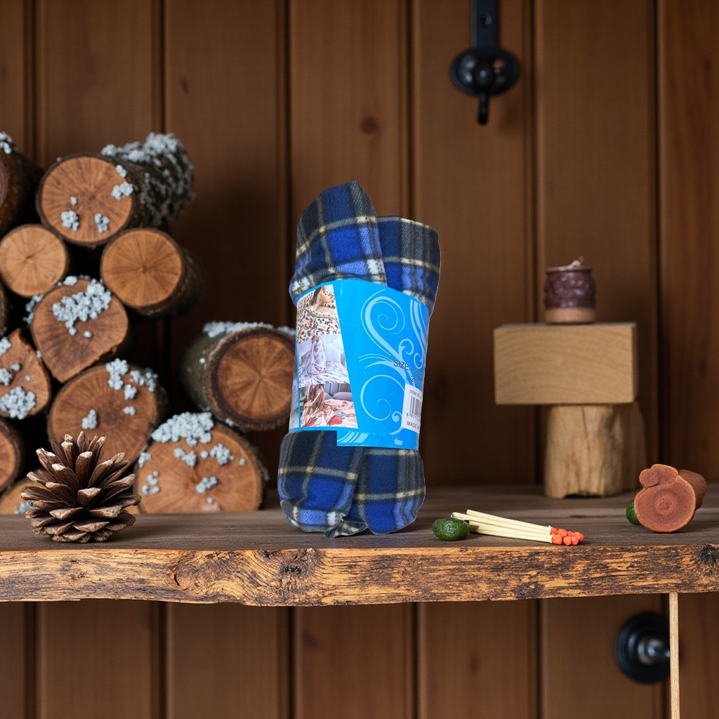 The blue checkered pattern blanket is skin-friendly, soft, thickened and warm, suitable for both living rooms and bedrooms