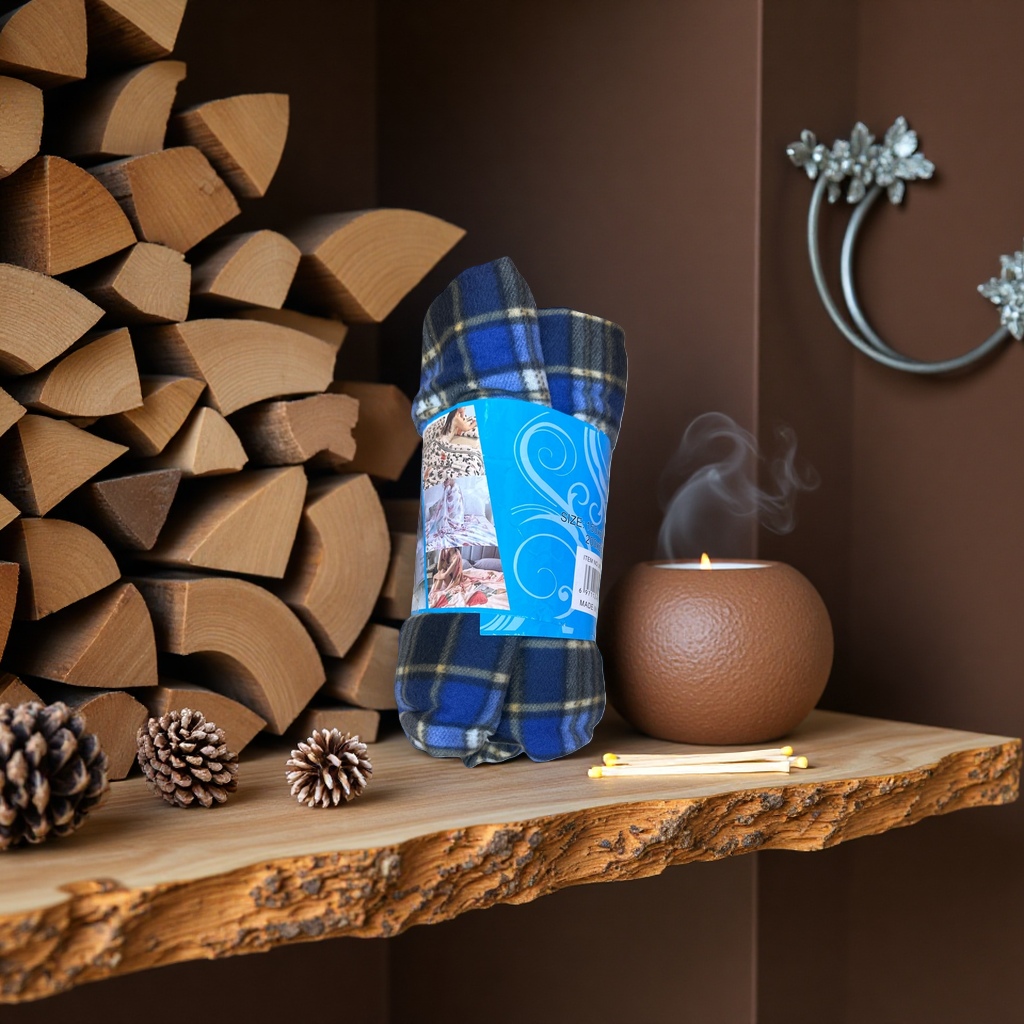 The blue checkered pattern blanket is skin-friendly, soft, thickened and warm, suitable for both living rooms and bedrooms Specification image