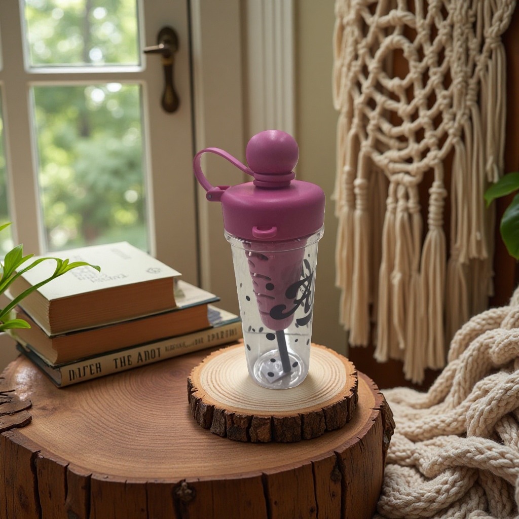 This pink water cup features a fashionable and simple main body. It is a portable large-capacity glass water cup for home and office use Application Scenario