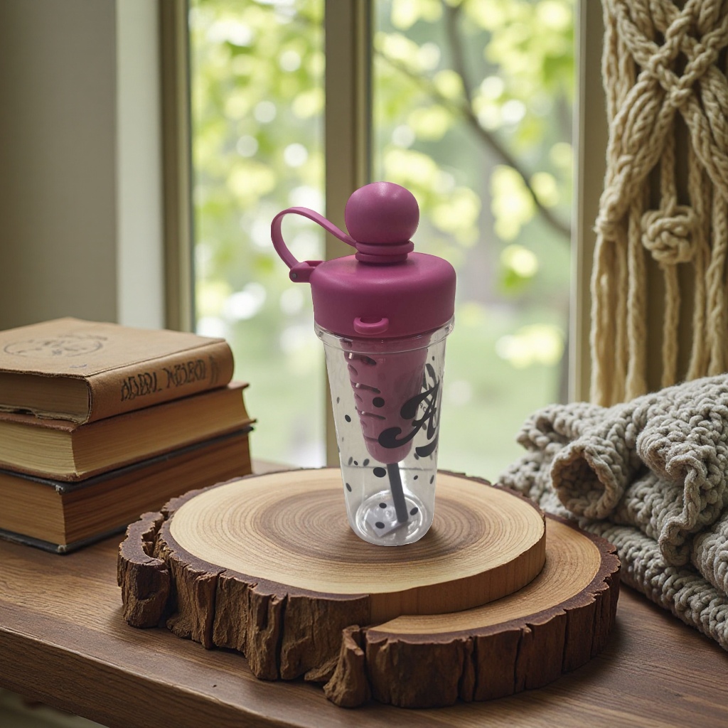 This pink water cup features a fashionable and simple main body. It is a portable large-capacity glass water cup for home and office use details Picture