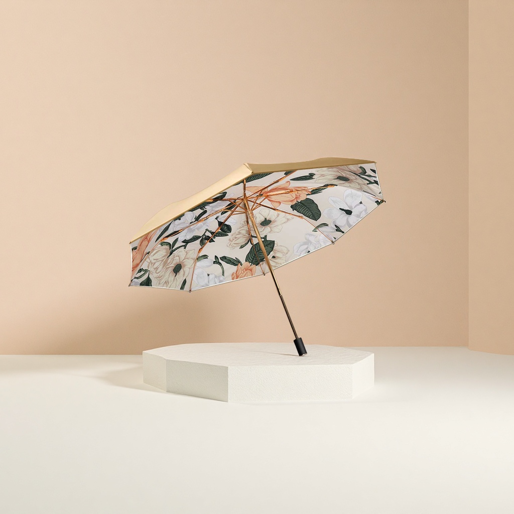 Floral pattern all-weather umbrella, waterproof, sun-proof, lightweight and foldable, suitable for both women and men Application Scenario