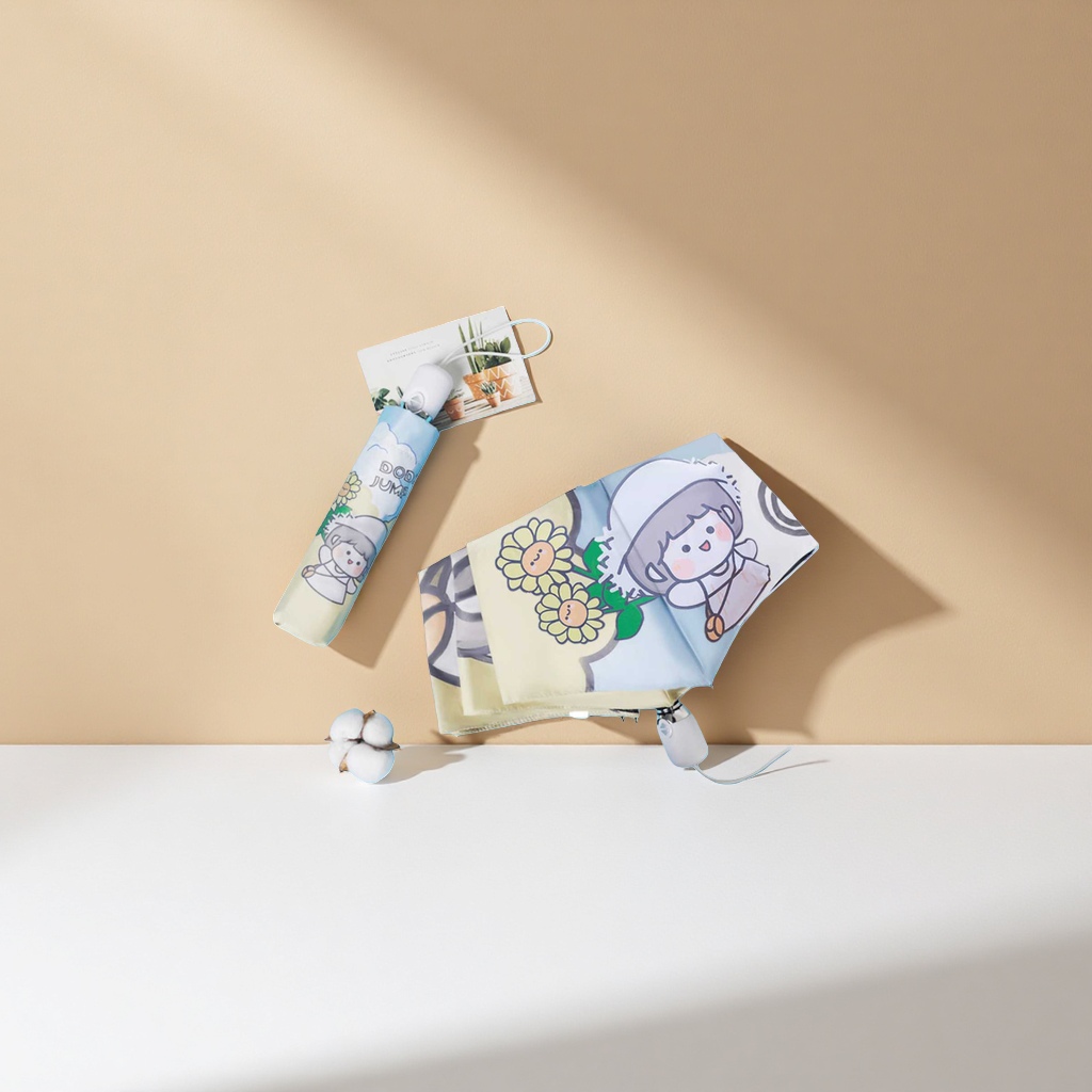 New cartoon-patterned all-weather umbrella, waterproof, sun-proof, lightweight folding umbrella details Picture