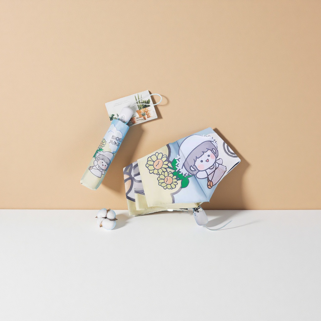 New cartoon-patterned all-weather umbrella, waterproof, sun-proof, lightweight folding umbrella