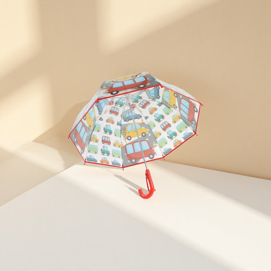 Cartoon car pattern all-weather umbrella, waterproof, sun-proof, portable and foldable, suitable for both women and men details Picture