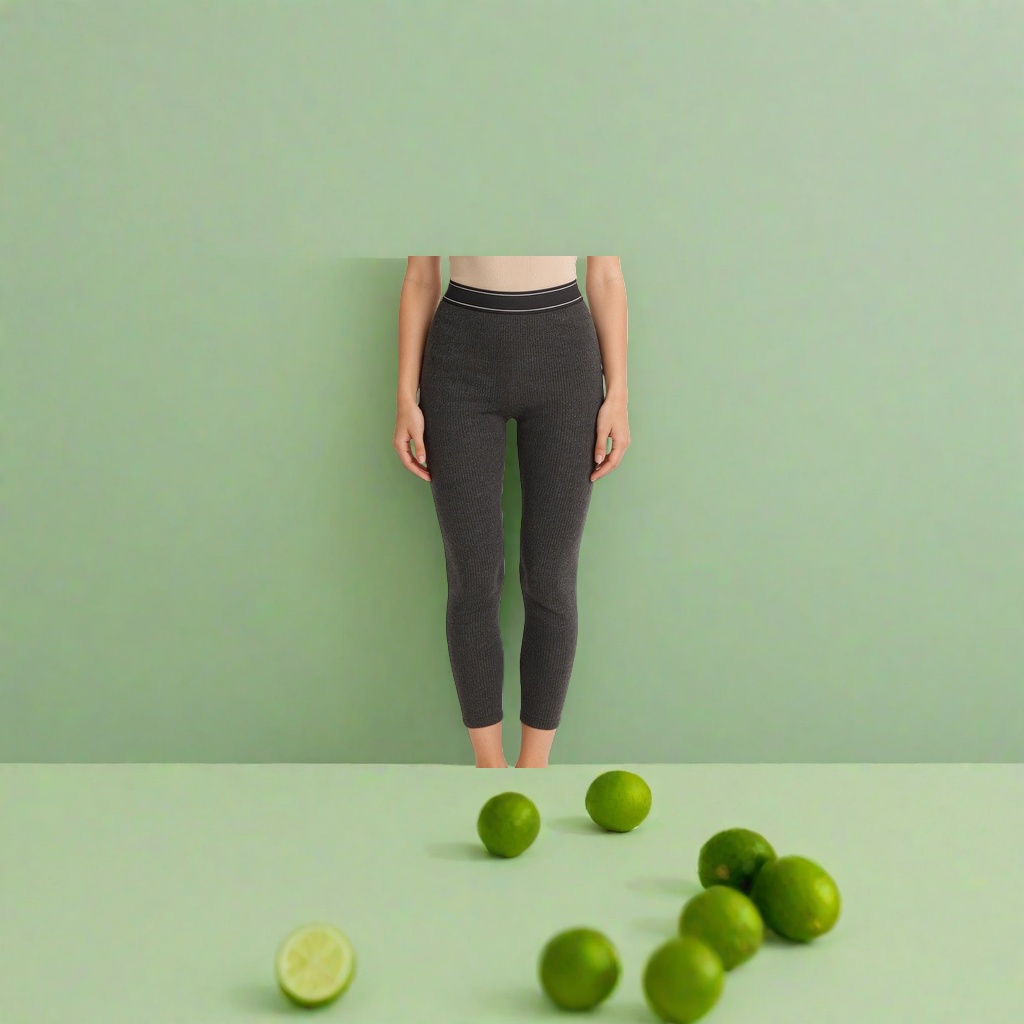 Black knitted tight pants, high-elasticity, slimming and form-fitting women's autumn and winter leggings Specification image