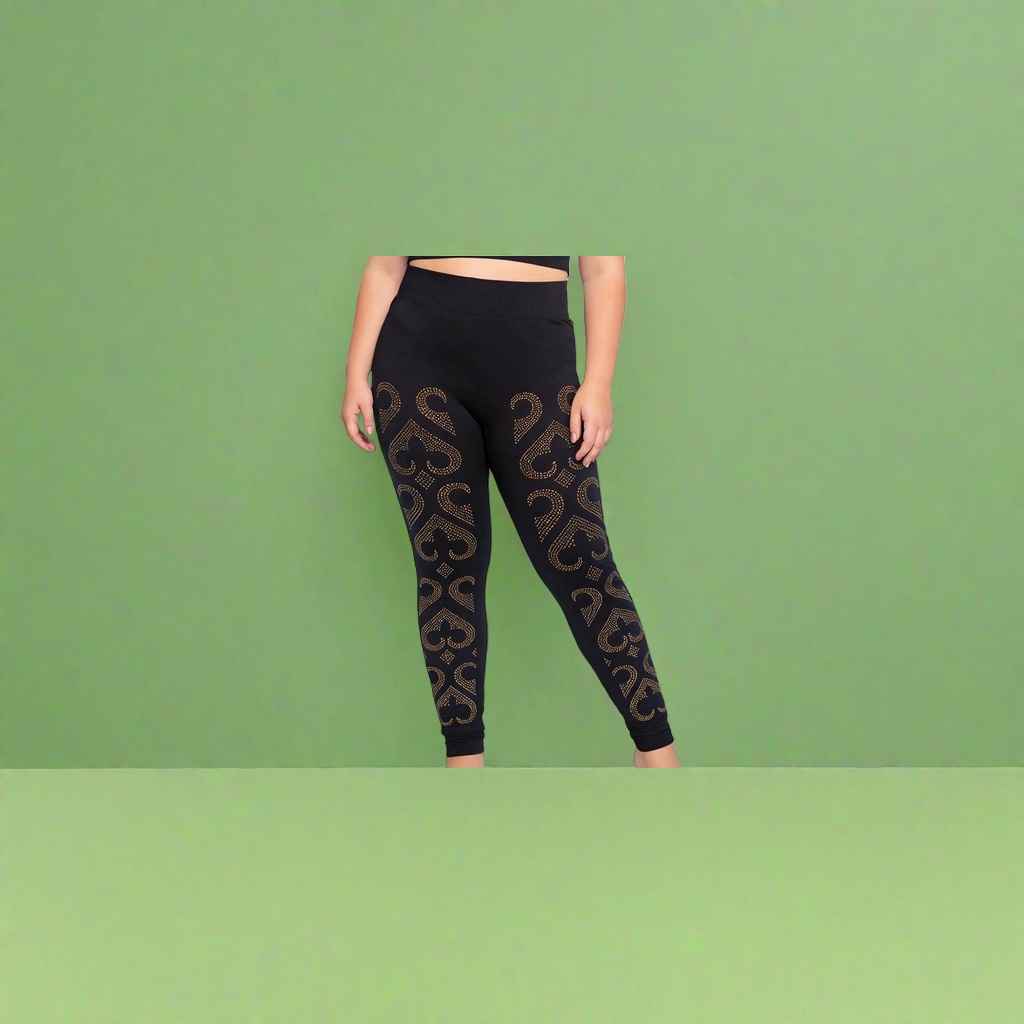 Black gold-patterned high-waisted tight pants, quick-drying and breathable women's fitness yoga sport pants