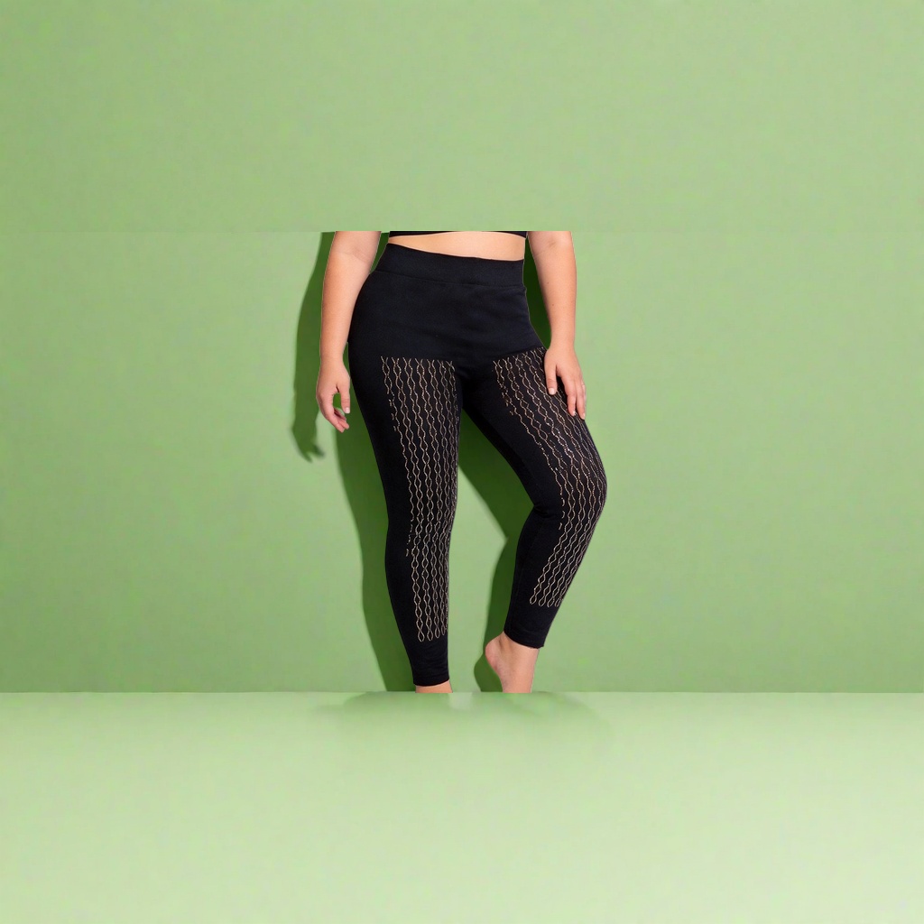 Black Lycra high-waisted sports tights for women, specially designed for lifting the buttocks and tucking in the abdomen, fitness and yoga Specification image