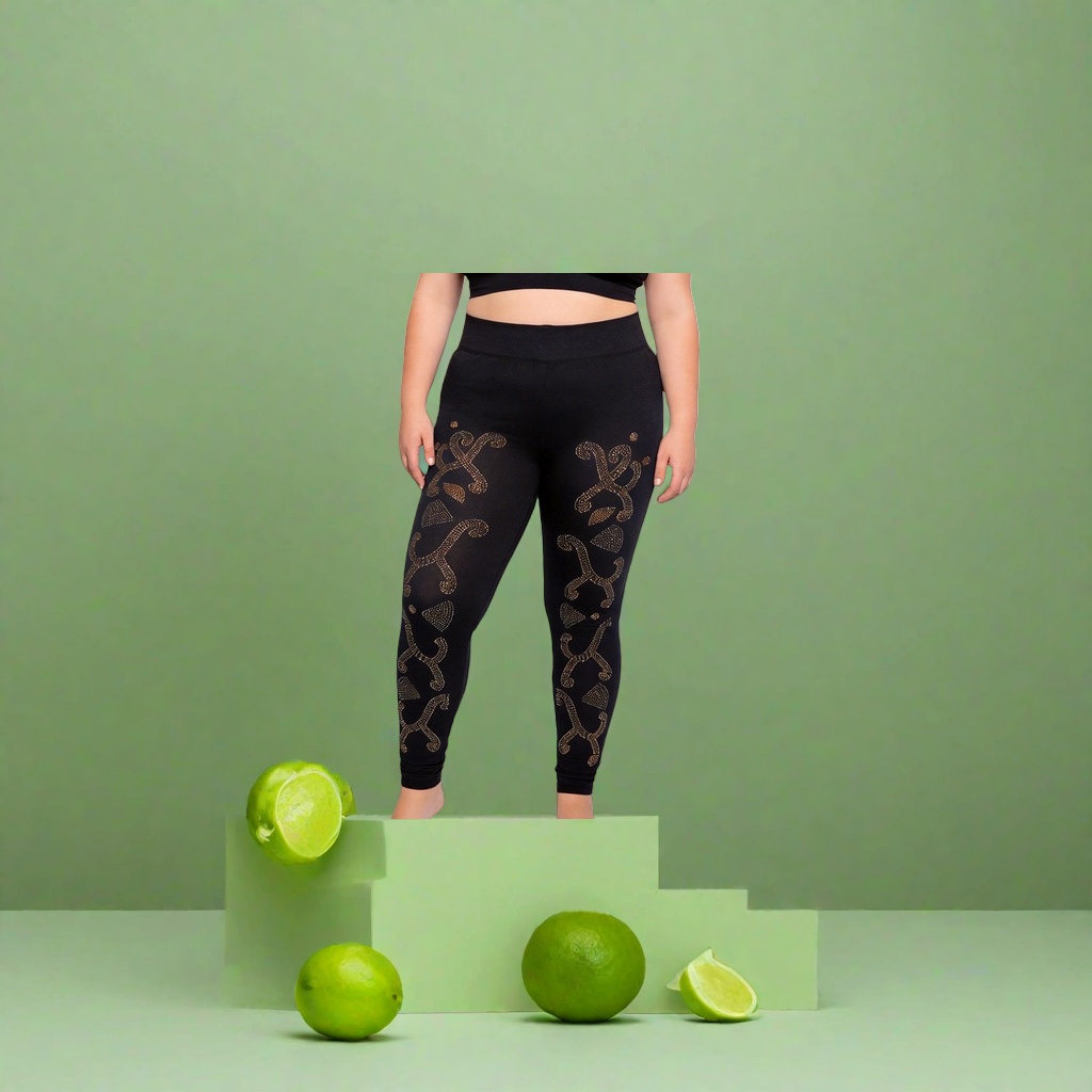 Black diamond-encrusted tight pants, high-waisted, slimming, elastic and form-fitting women's pants Application Scenario