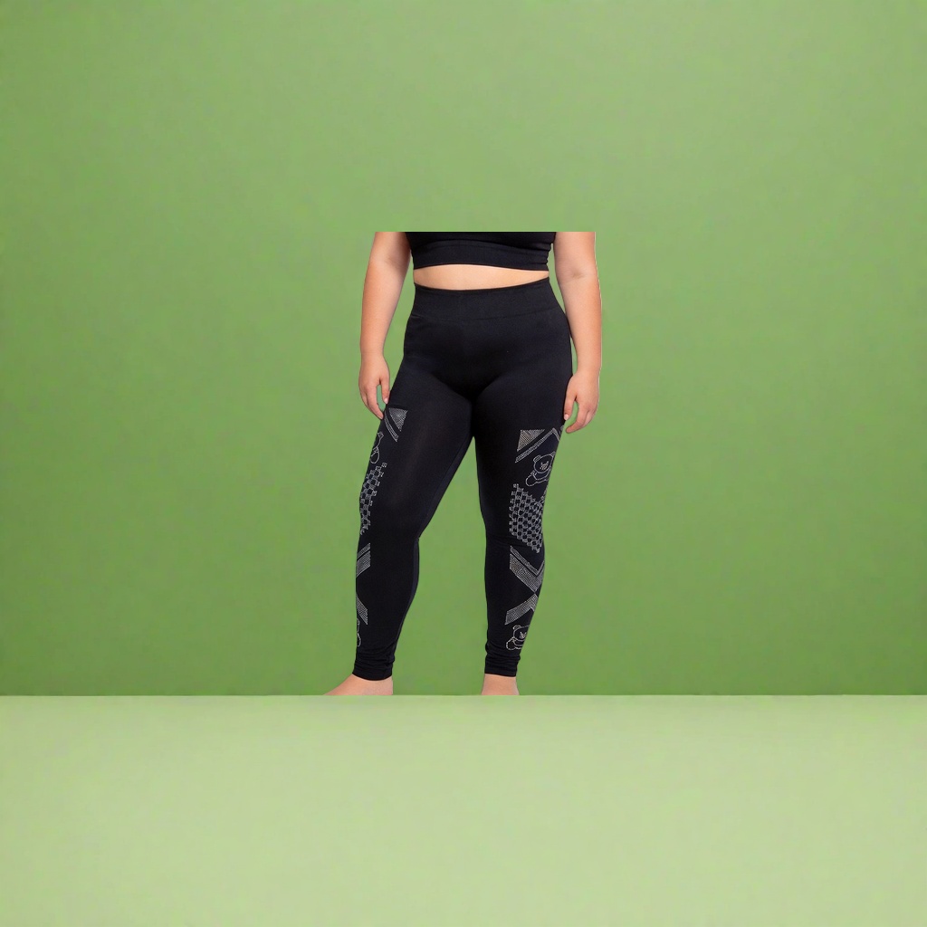 Black high-elasticity sports tights for women, slimming and breathable fitness yoga pants details Picture