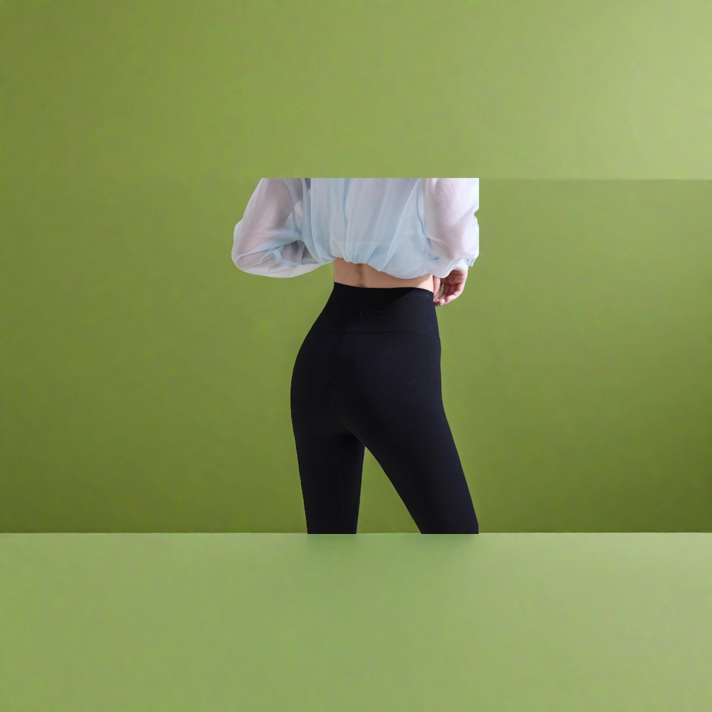 Black high-waisted tight-fitting women's slimming, elastic and form-fitting skinny pants Specification image