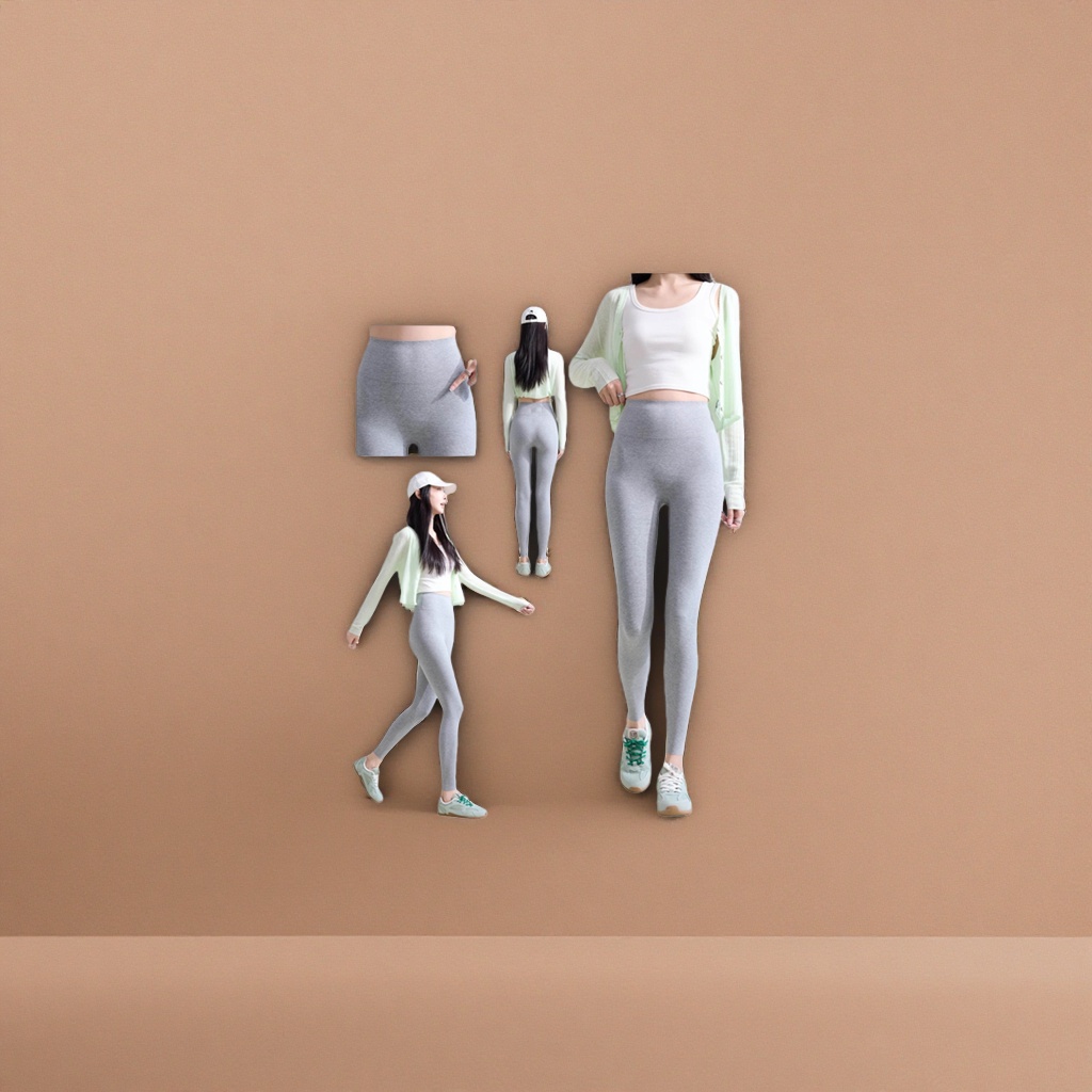 Grey tight pants for women, made of high-elasticity cotton and ammonia blend, can make legs look longer and are suitable for daily wear