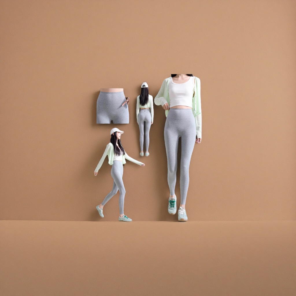 Grey tight pants for women, made of high-elasticity cotton and ammonia blend, can make legs look longer and are suitable for daily wear Application Scenario