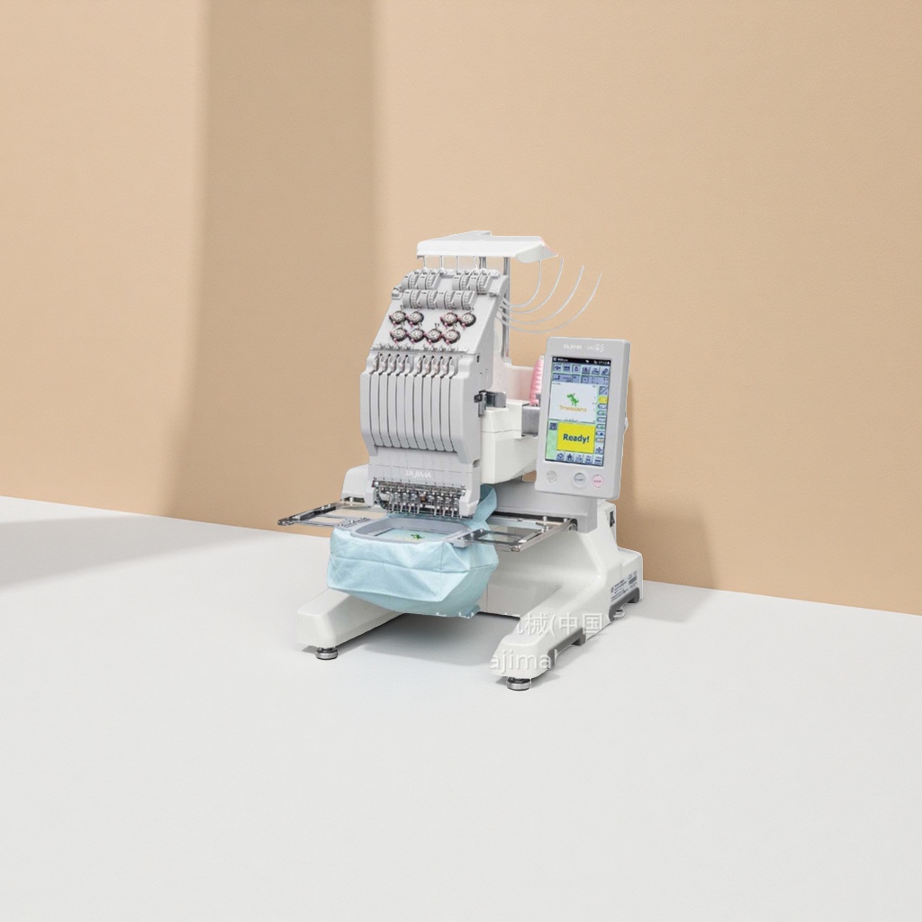 A portable embroidery device with automatic color change and multiple patterns for home computer embroidery
