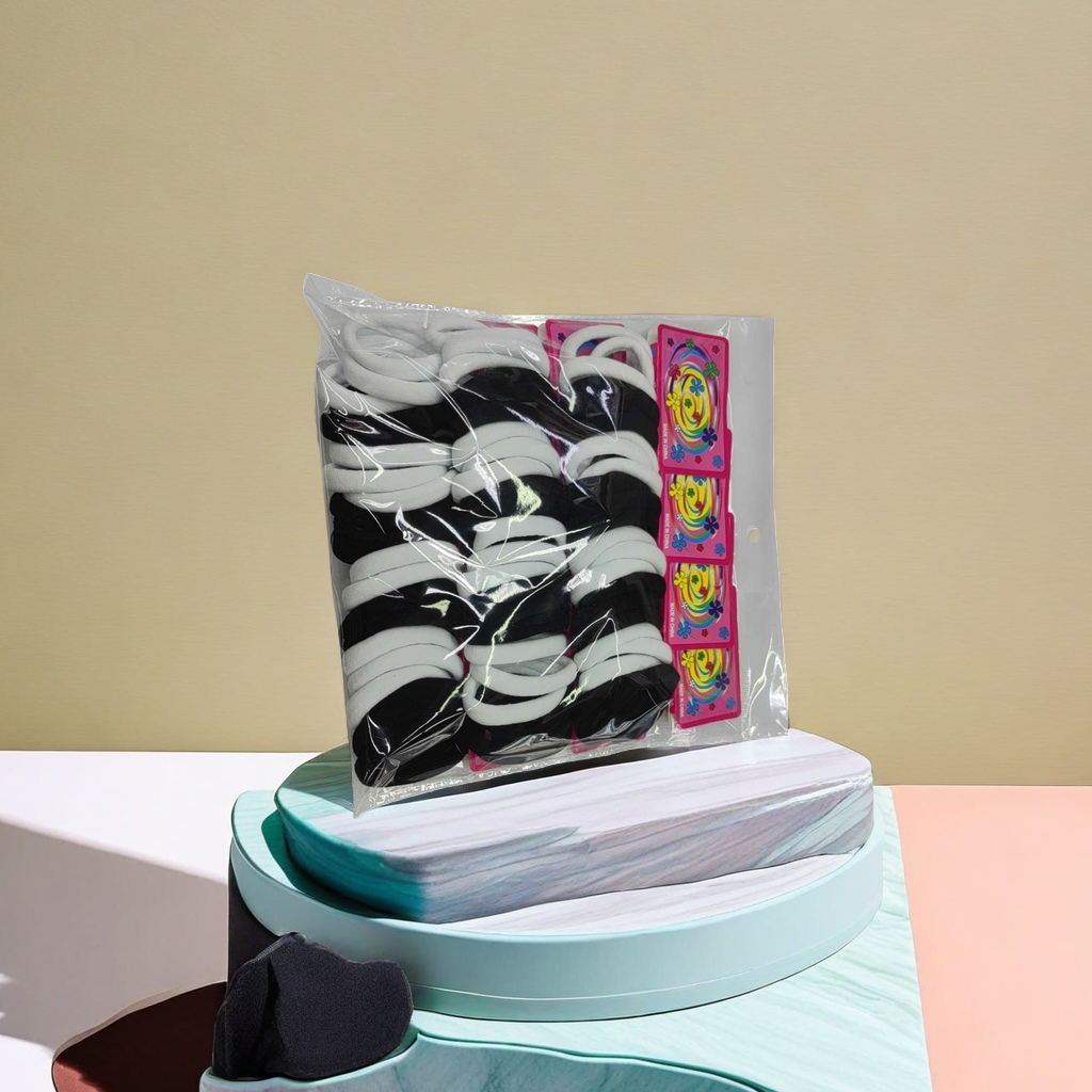The hair band is a fashionable, simple and elastic set with multiple colors to choose from. It is anti-slip and won't damage your hair details Picture