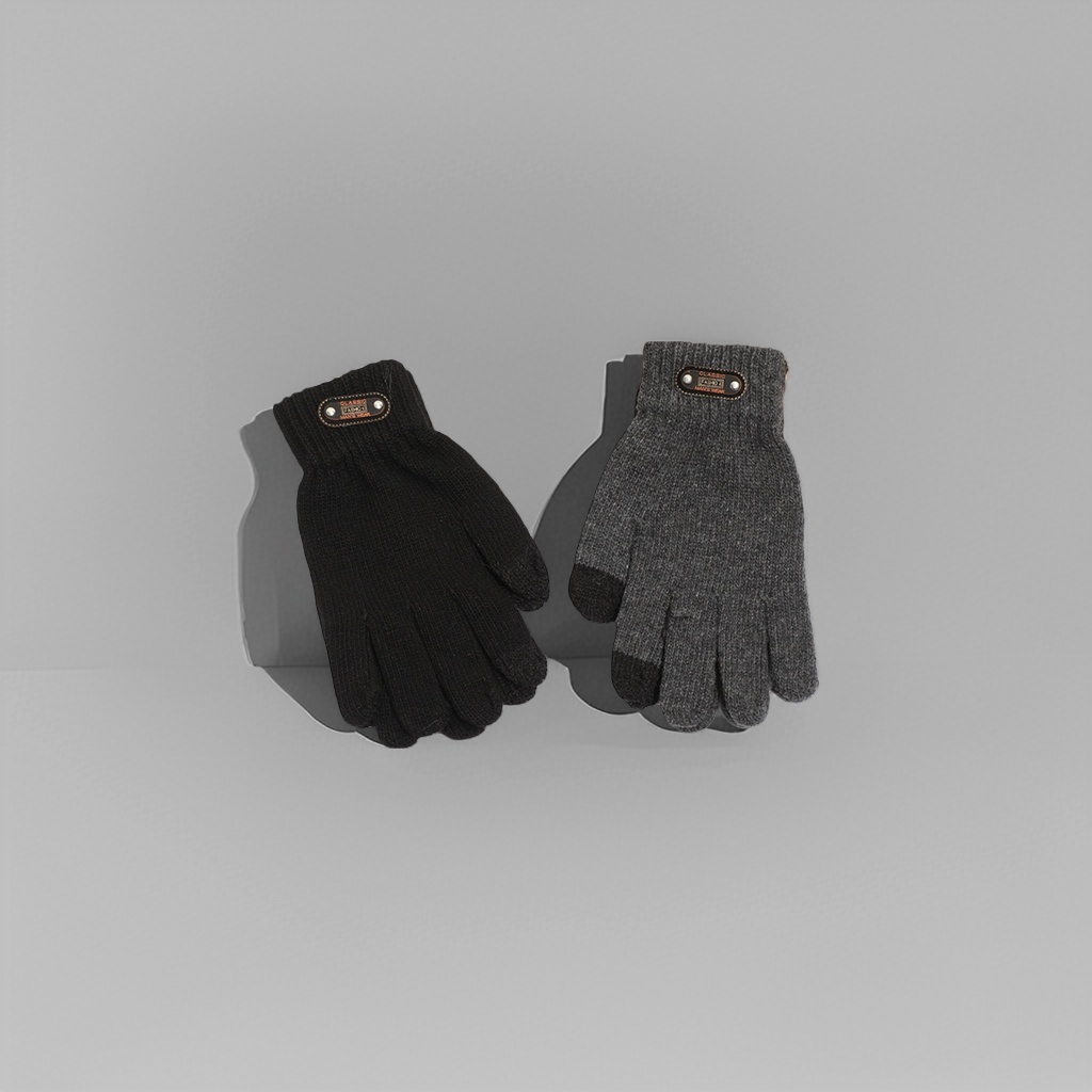 Cross-border Amazon men's autumn and winter warm cycling gloves, black and gray cotton blend, cold-proof, touch screen for five fingers Application Scenario