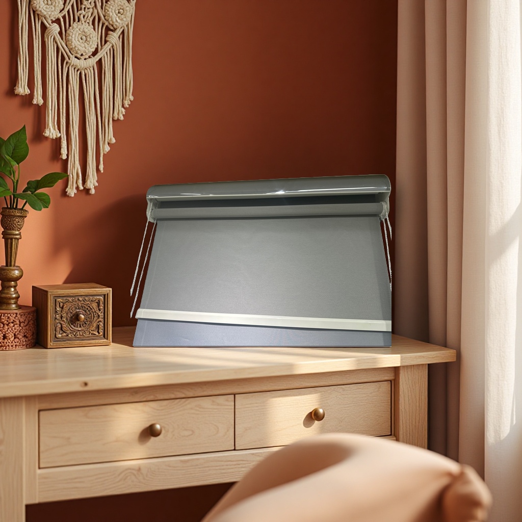 الستائر الرمادية تغطي العزل الضوئي للصوت الصامت يتم تركيبها حسب الاحتياجات Specification image