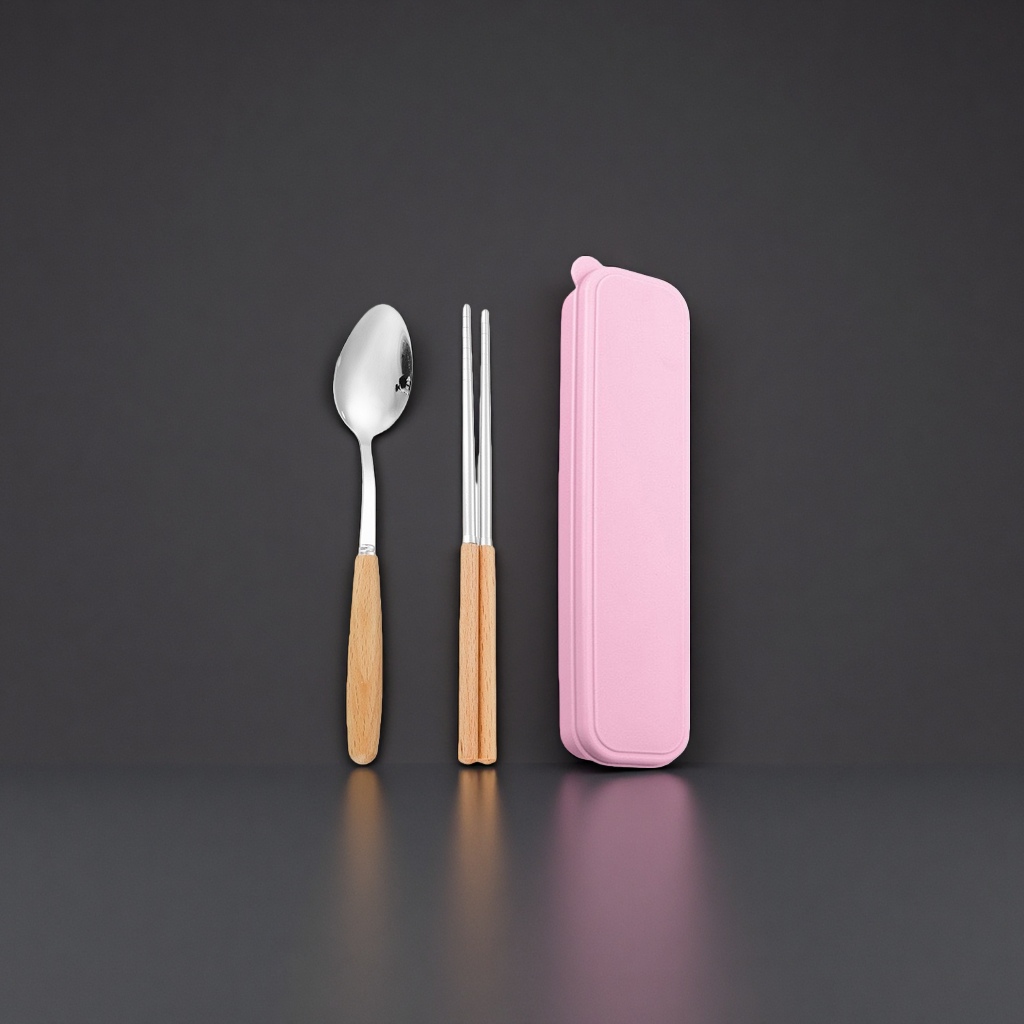 Portable tableware set, spoon and chopsticks storage box, travel, picnic, household stainless steel