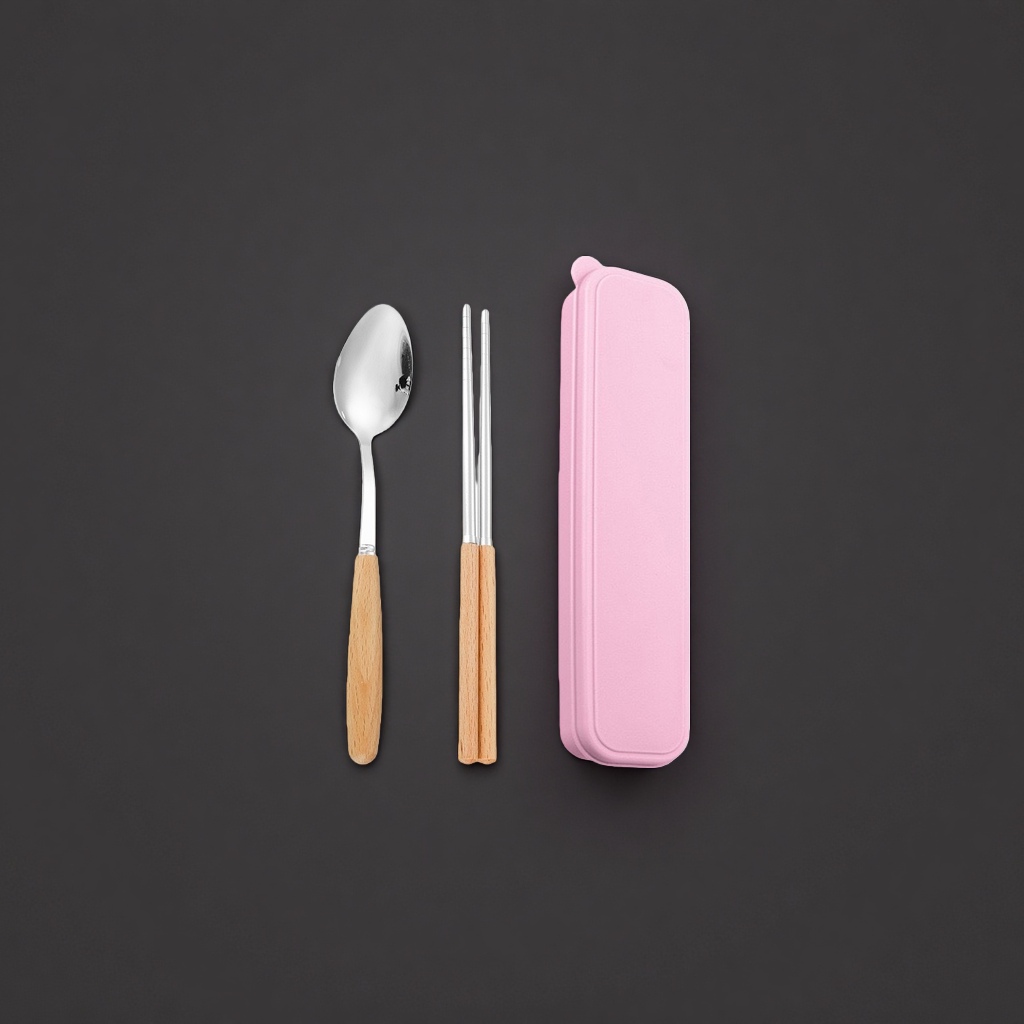 Portable tableware set, spoon and chopsticks storage box, travel, picnic, household stainless steel Application Scenario