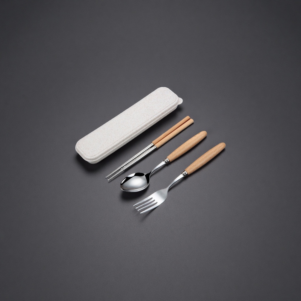 Portable tableware set, chopsticks, spoons, forks, storage box, essential for travel and picnics Specification image