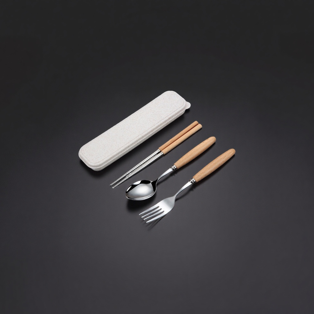 Portable tableware set, chopsticks, spoons, forks, storage box, essential for travel and picnics Application Scenario