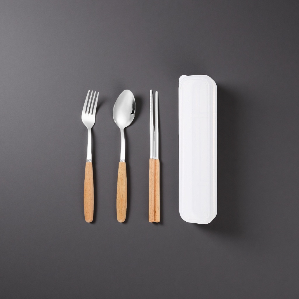 Tableware set, fork, spoon and chopsticks storage box, household portable compartment-organized box Application Scenario