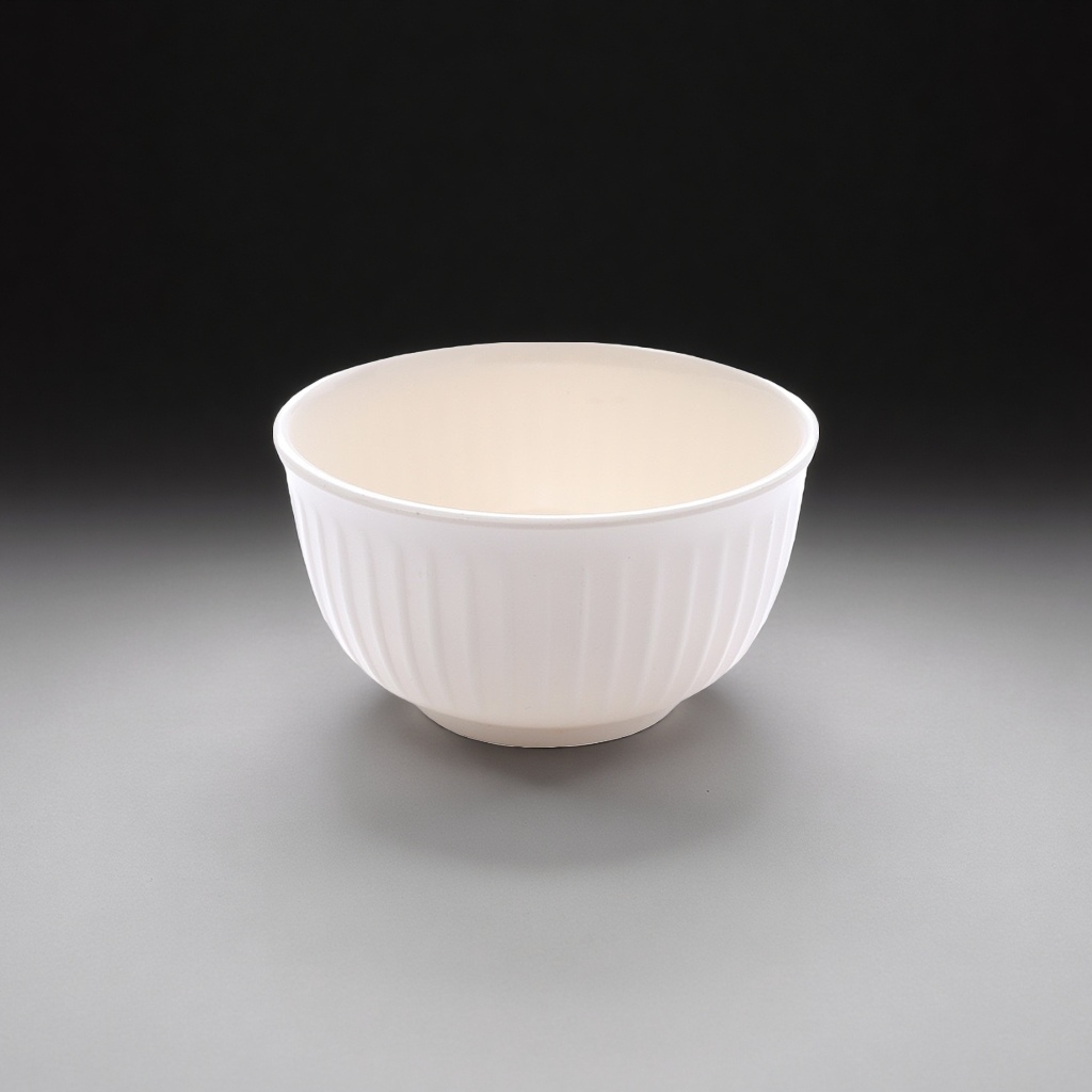 白色陶瓷碗 家用简约餐碗 高温烧制釉面光滑防烫