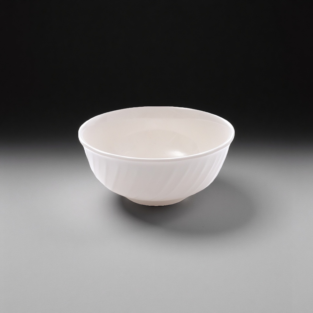 白色波纹碗主体 家用陶瓷餐碗简约北欧风大号盛饭碗