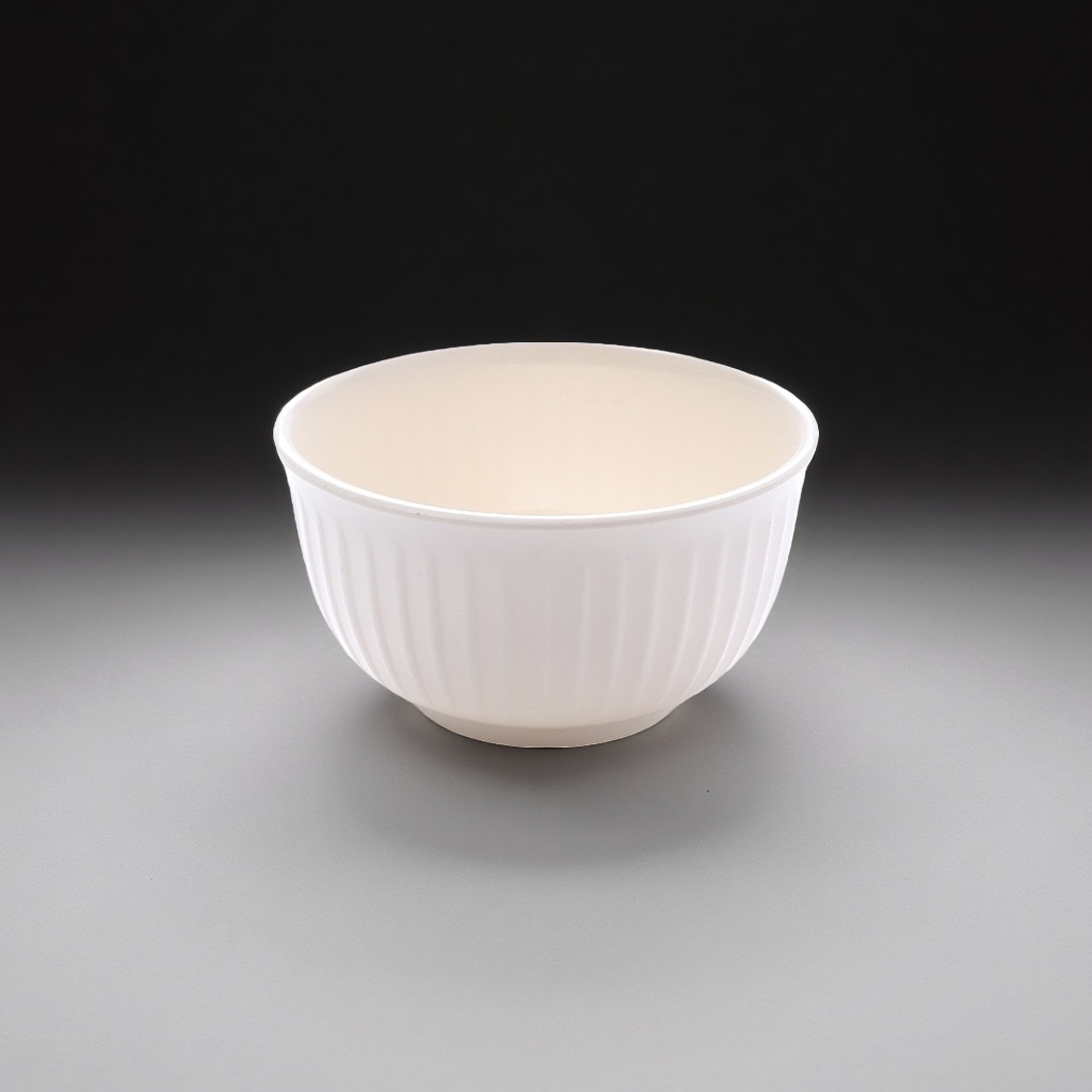 白色直纹碗主体 家用陶瓷餐具简约餐碗盛饭碗