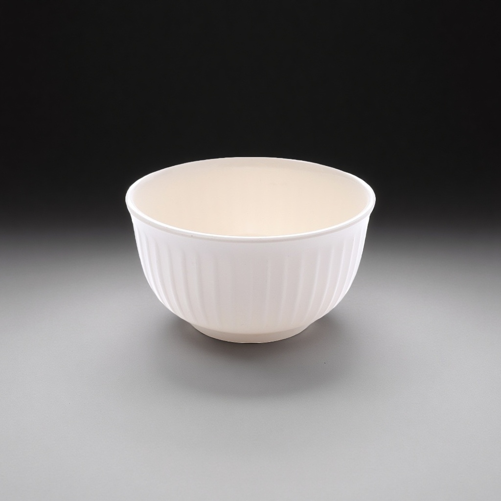白色直纹碗主体 家用陶瓷餐具简约北欧风盛饭碗