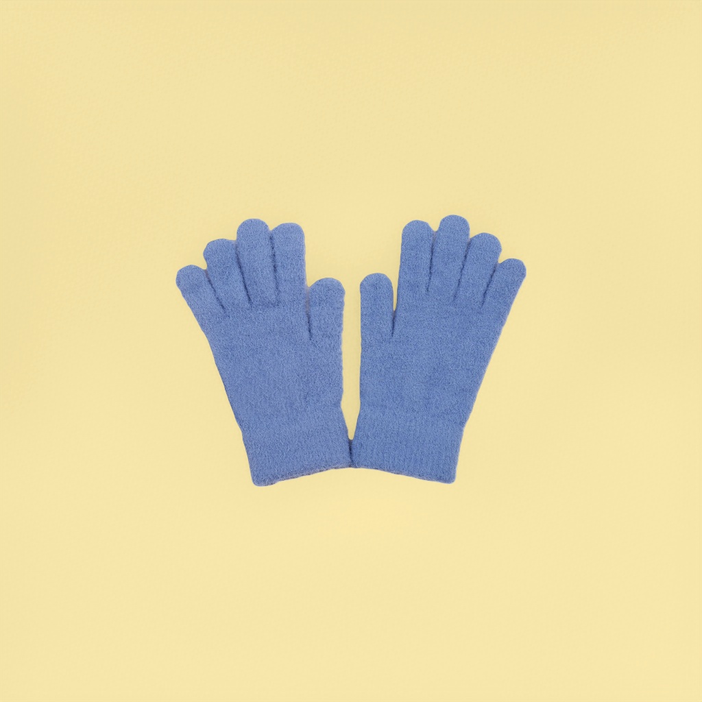 Blue plush warm gloves for women, thickened for cold protection and hand care in autumn and winter, couple style details Picture