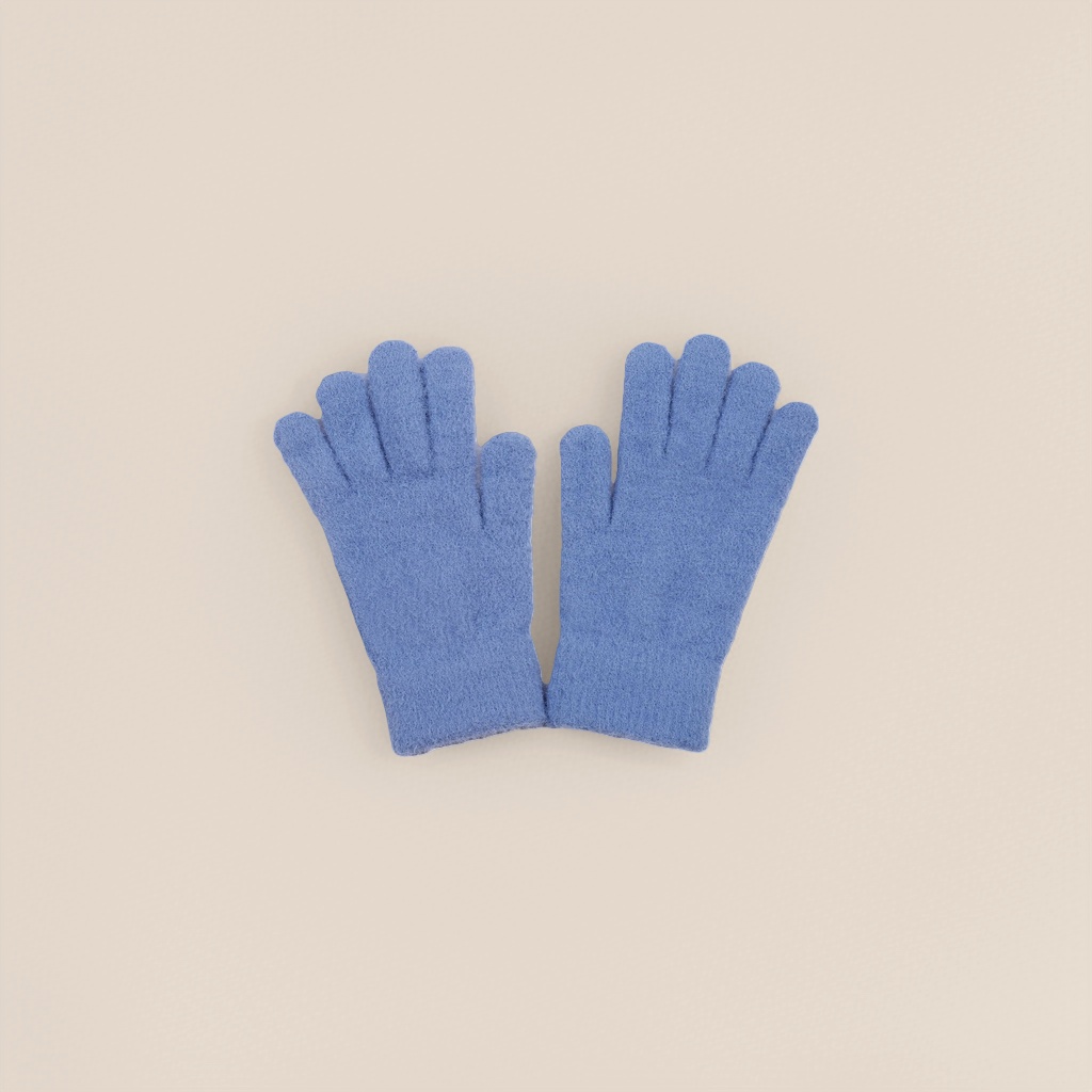 Blue plush warm gloves for women, thickened for cold protection and hand care in autumn and winter, couple style Specification image