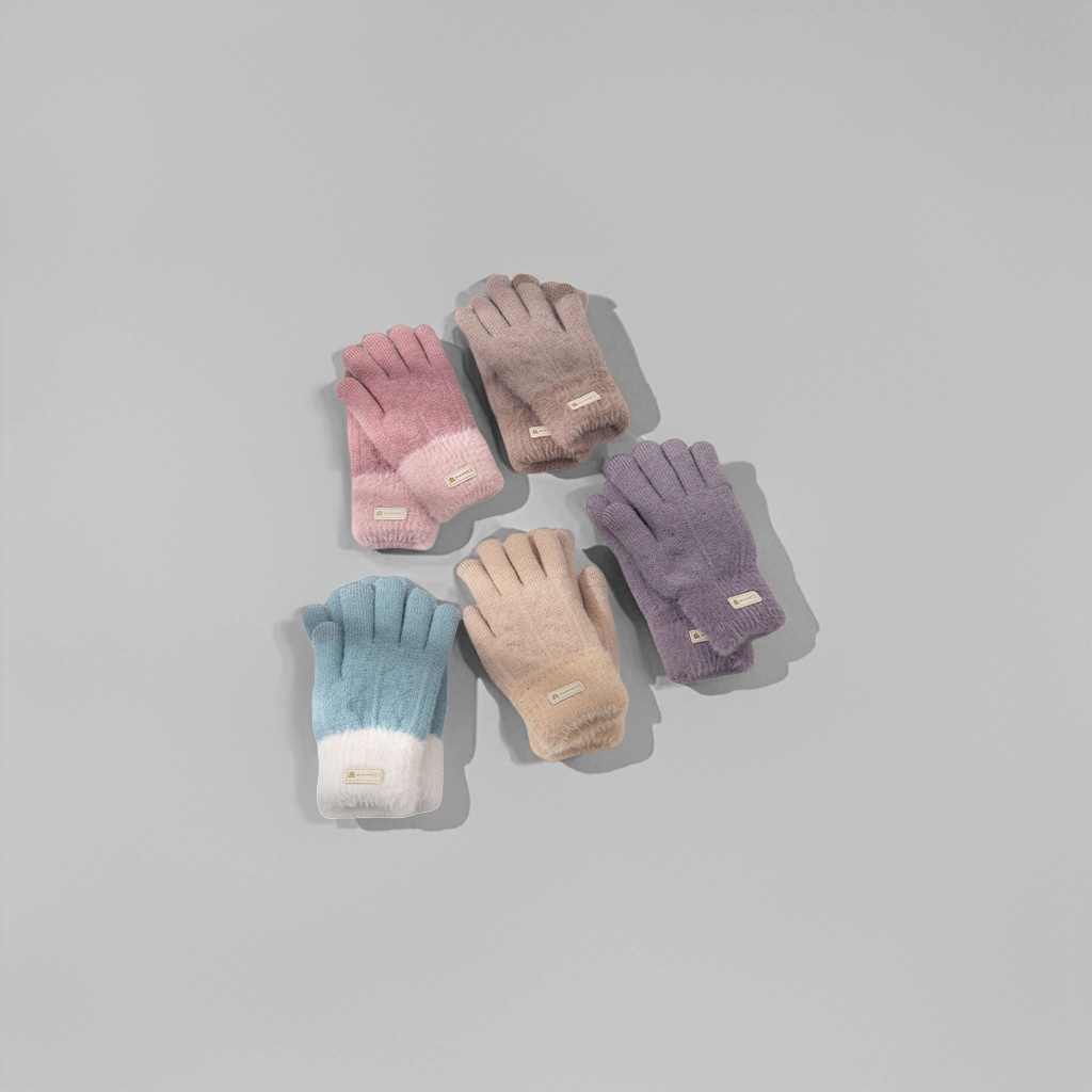Thickened and warm knitted gloves for women in autumn and winter Specification image