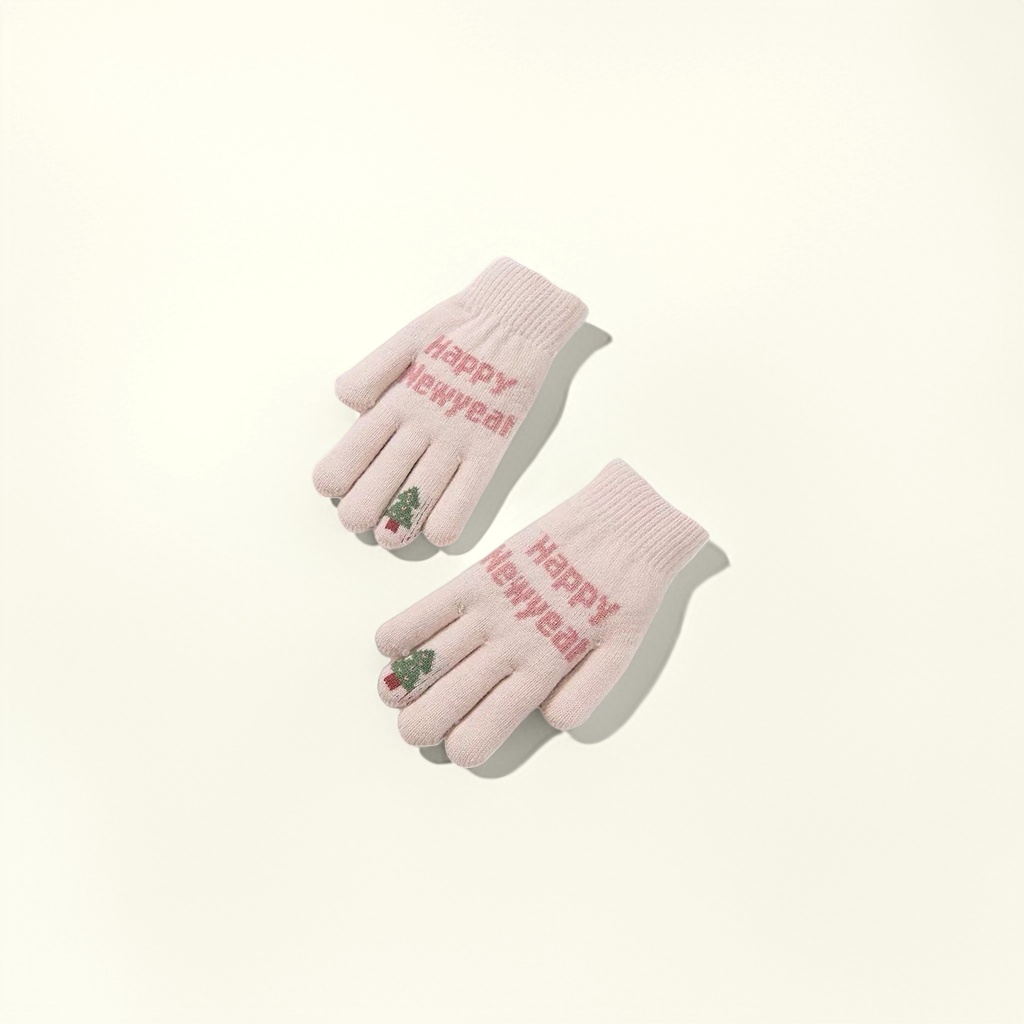 Festival-themed warm gloves for both men and women, thickened plush cold-proof gloves