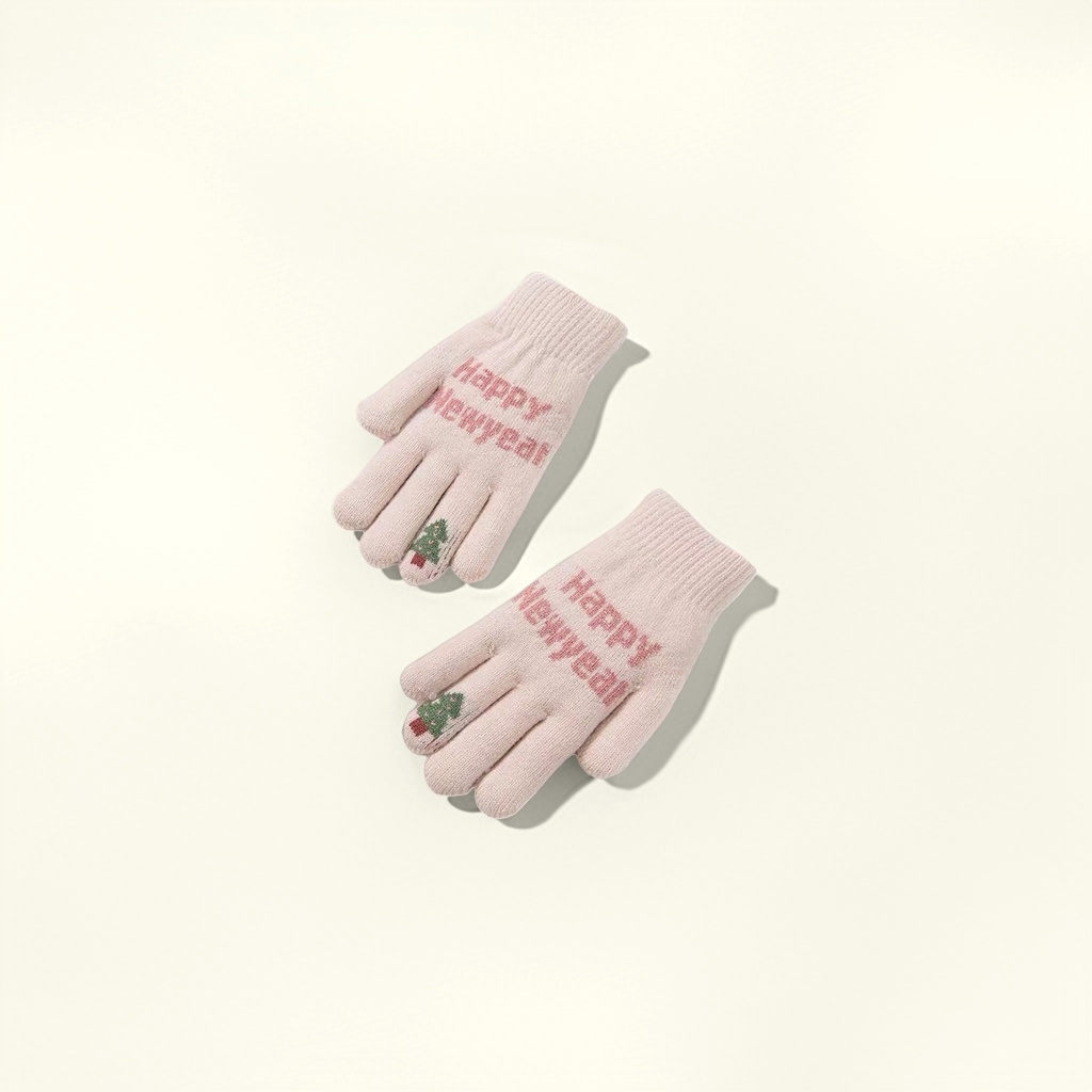 Festival-themed warm gloves for both men and women, thickened plush cold-proof gloves details Picture