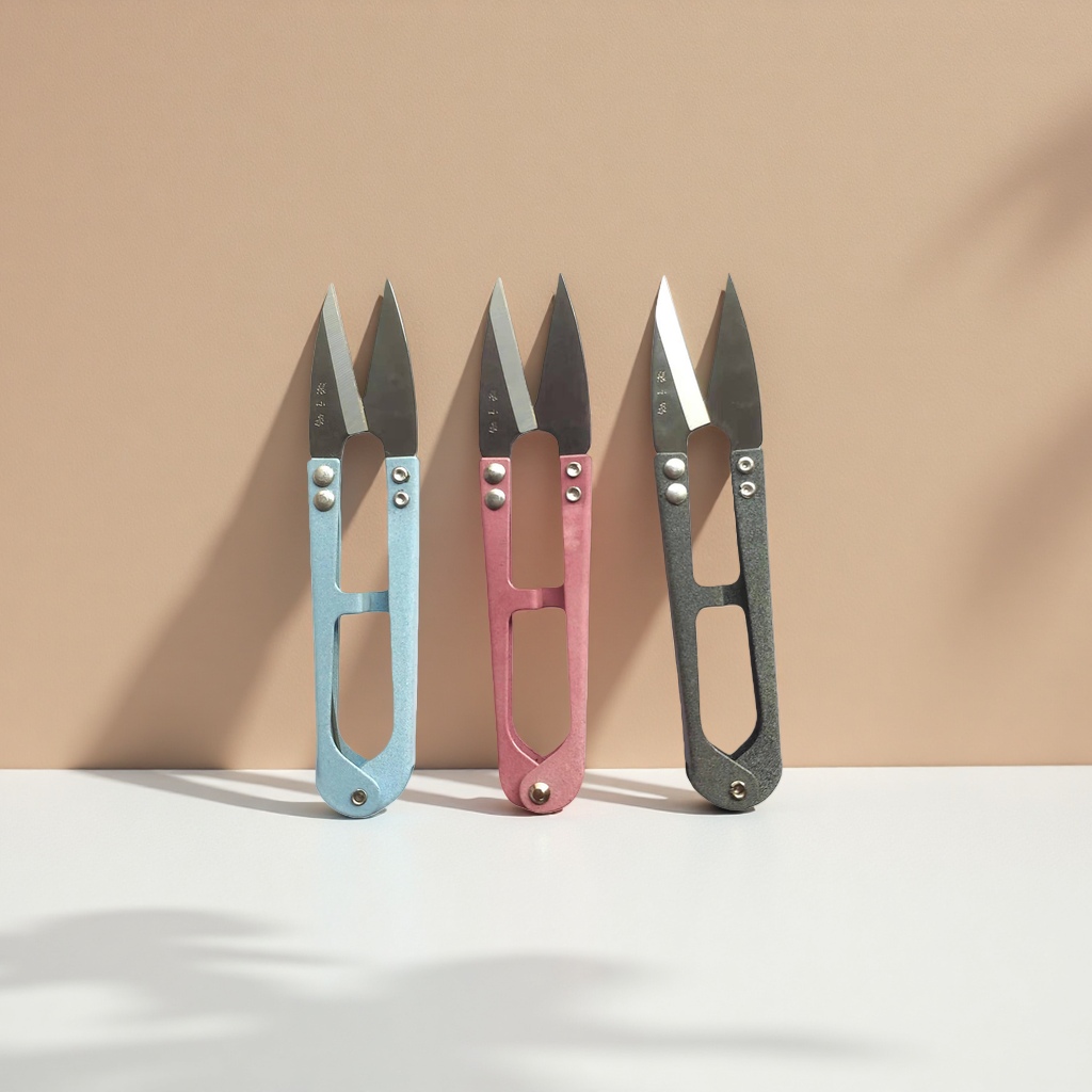Three sets of multi-functional scissors for home fabric cutting and paper-cutting in different colors