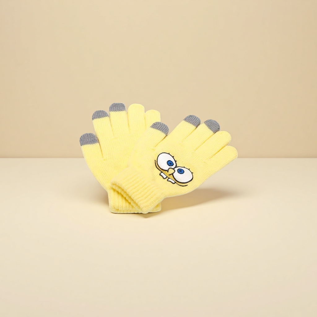 Amarillo cartoon algodón guantes calientes unisex otoño invierno protección contra el frío manos Application Scenario