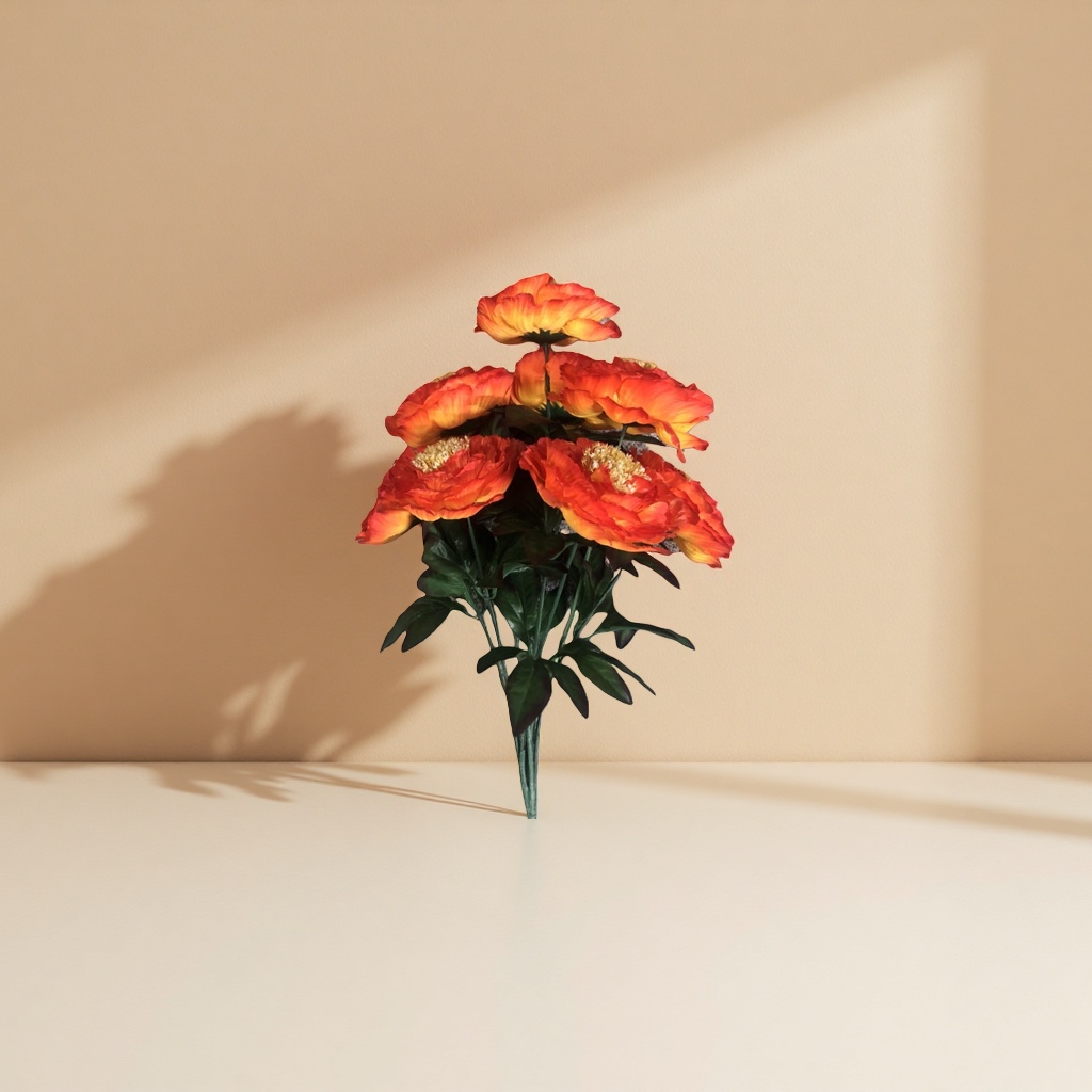 仿真牡丹舞蹈道具花朵绢花/仿真舞台道具牡丹花 广场舞手拿花头花产品图