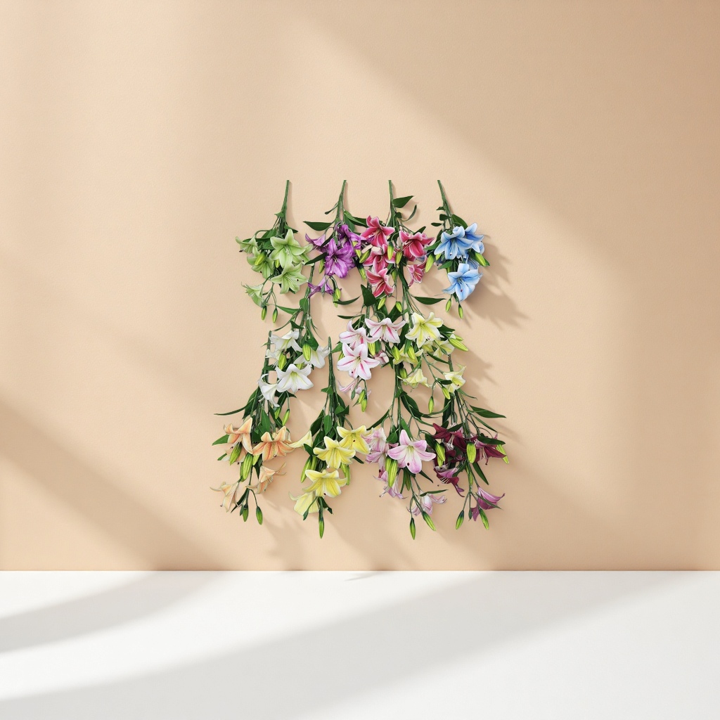 5叉3D带花苞百合办公文化仿真园艺花礼盒 仿真花	
毛线钩织簪花毛线花装饰品