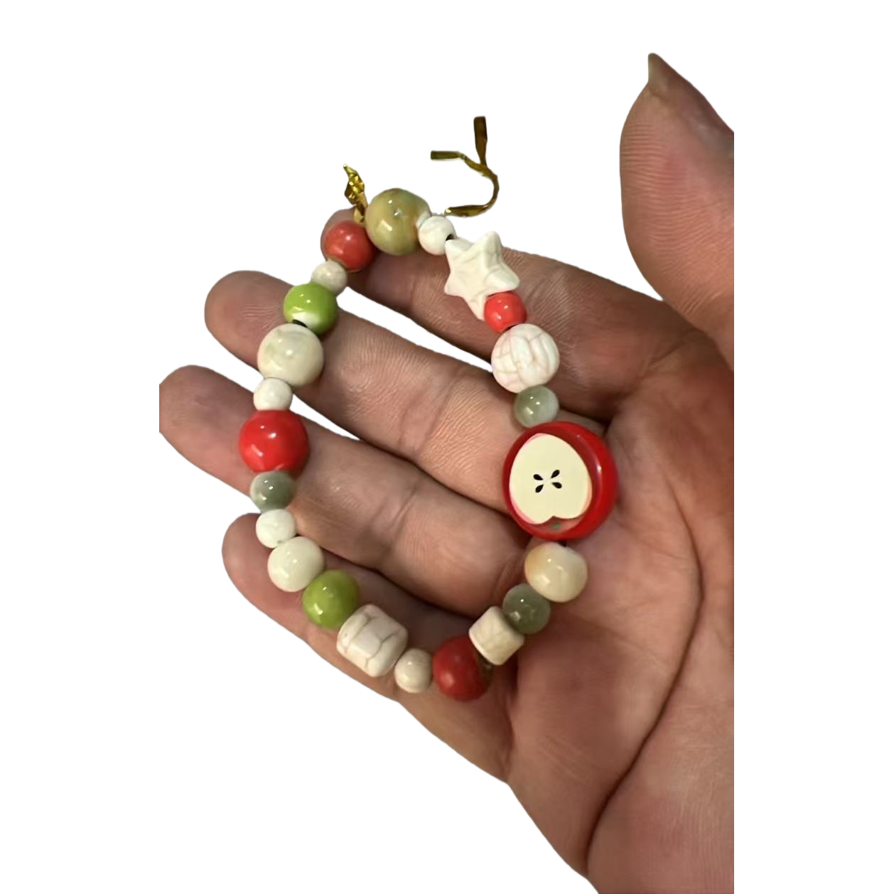 Colorful bead bracelet, natural stone bead woven bracelet, suitable for both men and women, 18cm Item Picture
