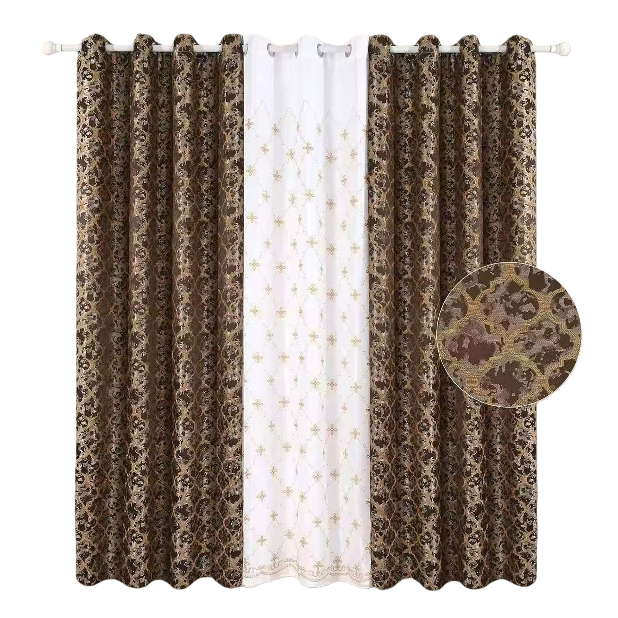 Curtains for light-blocking and heat-insulating, double-layer fabric for floor-to-ceiling Windows in the living room and bedroom, available in various sizes Item Picture