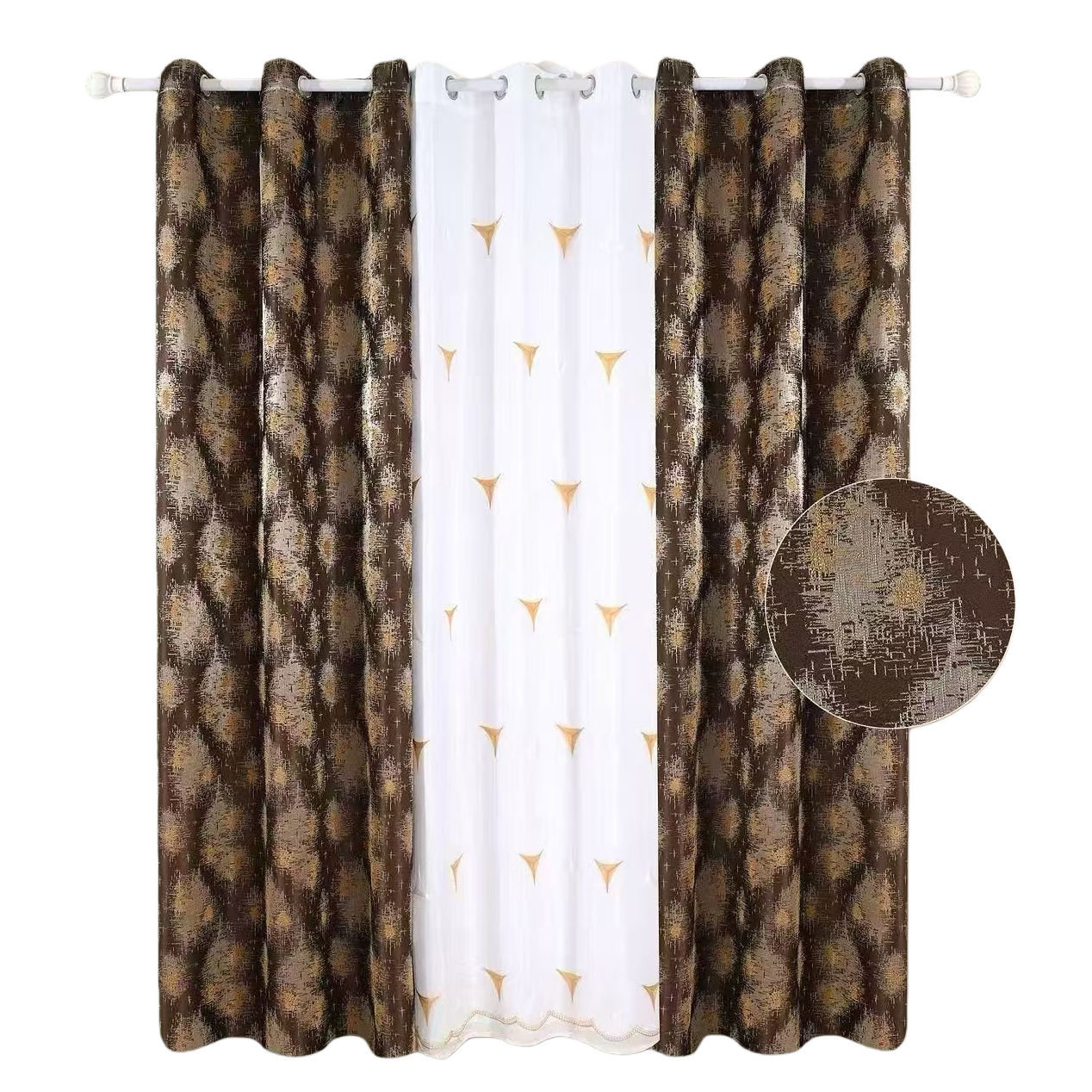 Curtains for light-blocking and heat-insulating, double-layer fabric for floor-to-ceiling Windows in the living room and bedroom, customizable Item Picture