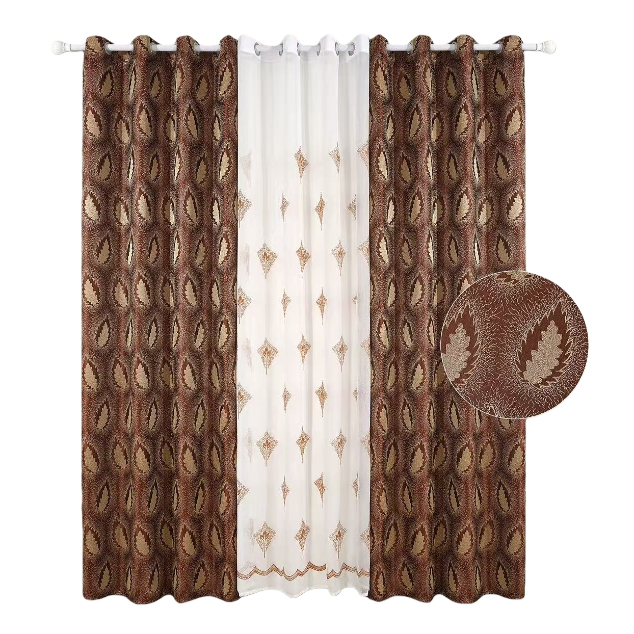 Pure cotton and linen blend curtains for light-blocking and soundproofing, floor-to-ceiling window fabric for living rooms and bedrooms Item Picture
